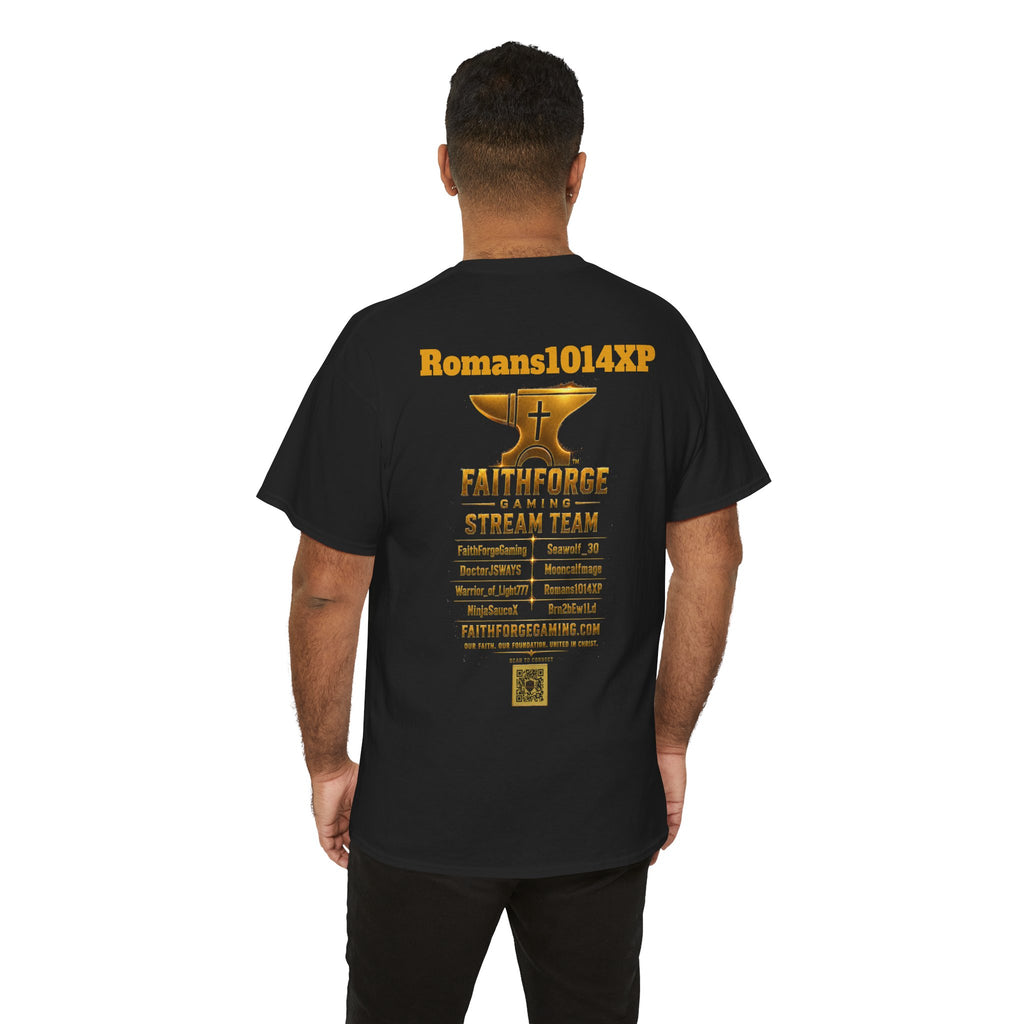 FaithForgeGaming Tee — FaithForge Stream Team Black Graphic T‑Shirt -Romans1014XP