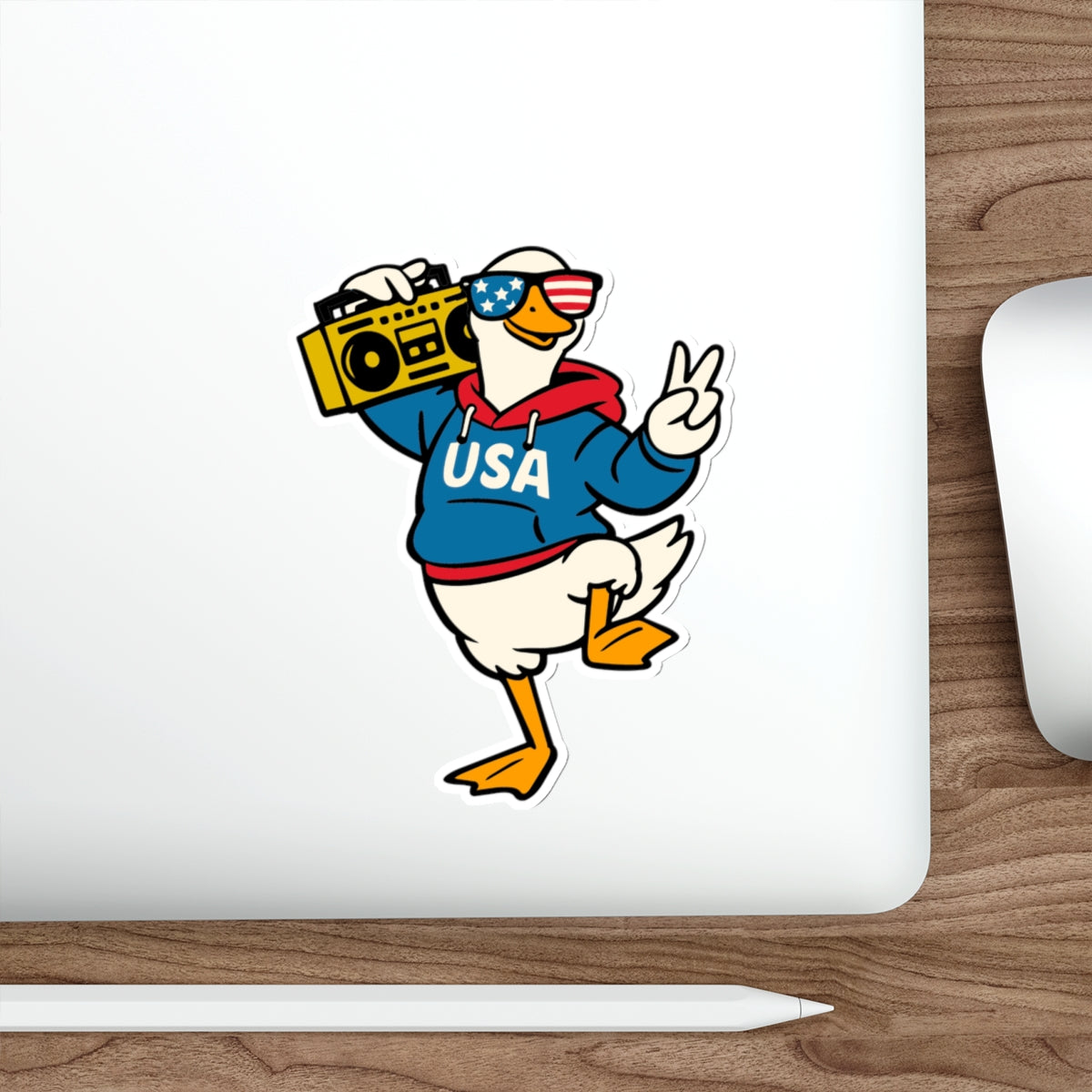 Patriotic Sticker Pack — Boombox Duck 4th of July Red White Blue Die-Cut Stickers