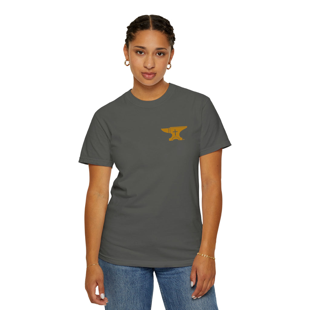 FaithForge Gaming T-Shirt — Logo Tee with Anvil & Cross (Christian Gamer Apparel)