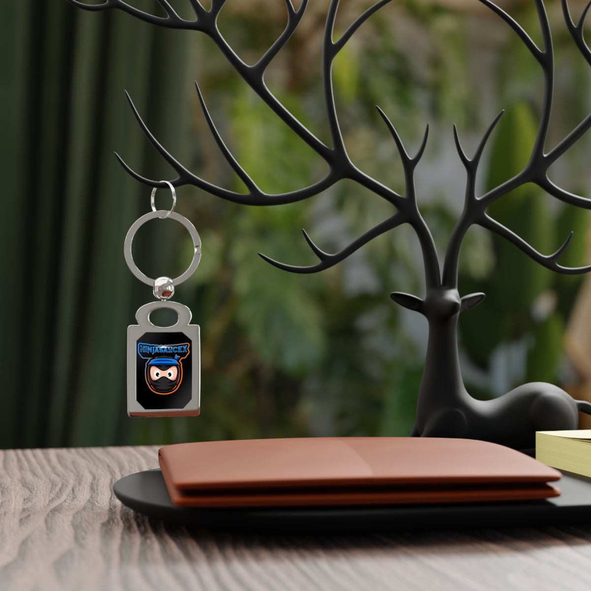 NinjaSauceX Rectangle Photo Keyring — Streamer Keychain