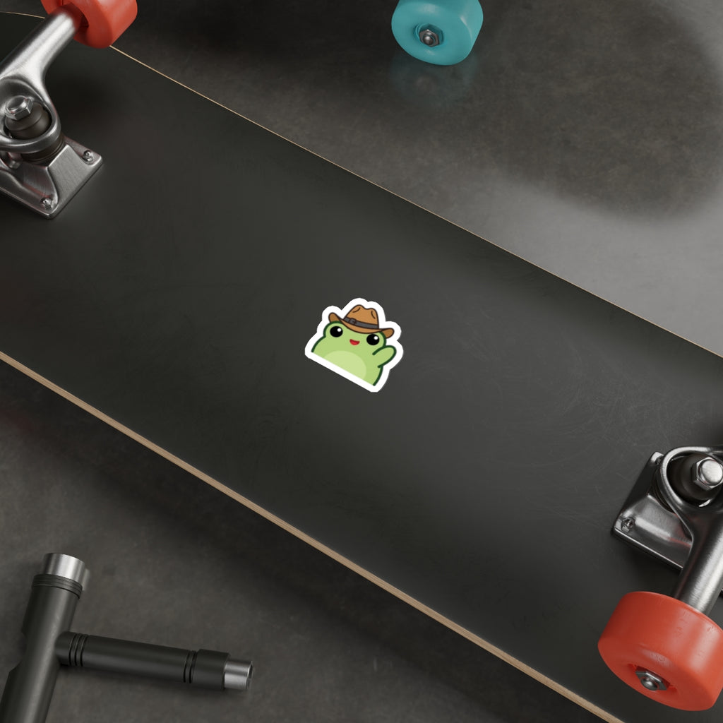 Waving Frog Die-Cut Sticker Waving