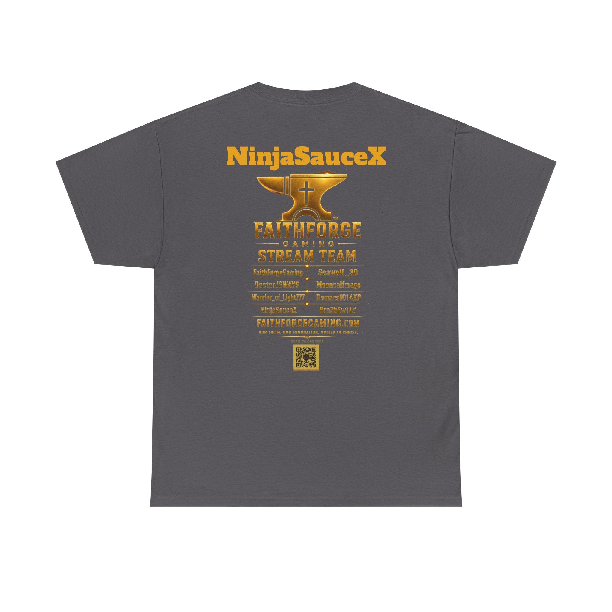 FaithForgeGaming Tee — FaithForge Stream Team Black Graphic T‑Shirt -NinjaSauceX