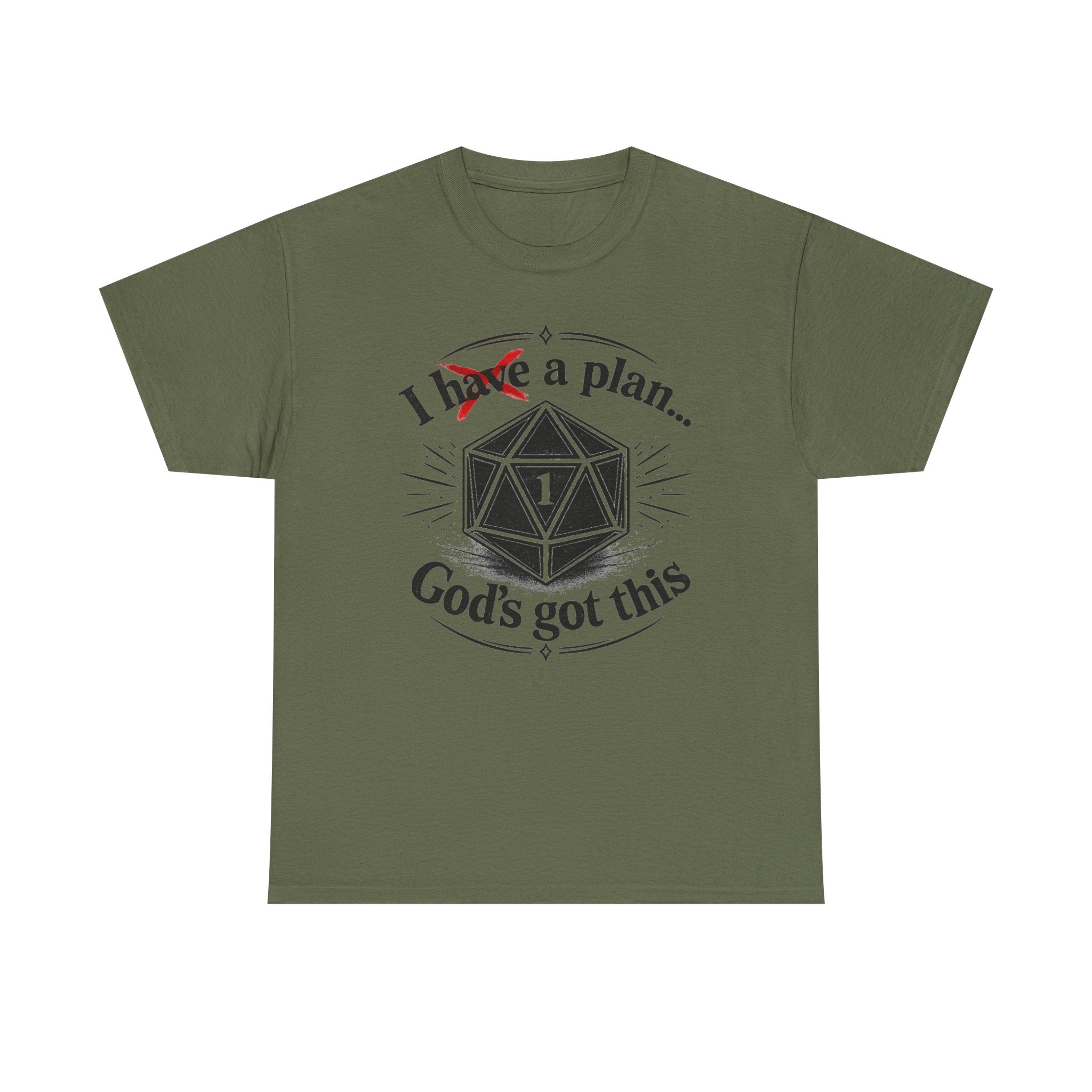 I XhaveX a plan... God’s Got This T-Shirt Dark — D20 Dice Faith Gamer Tee