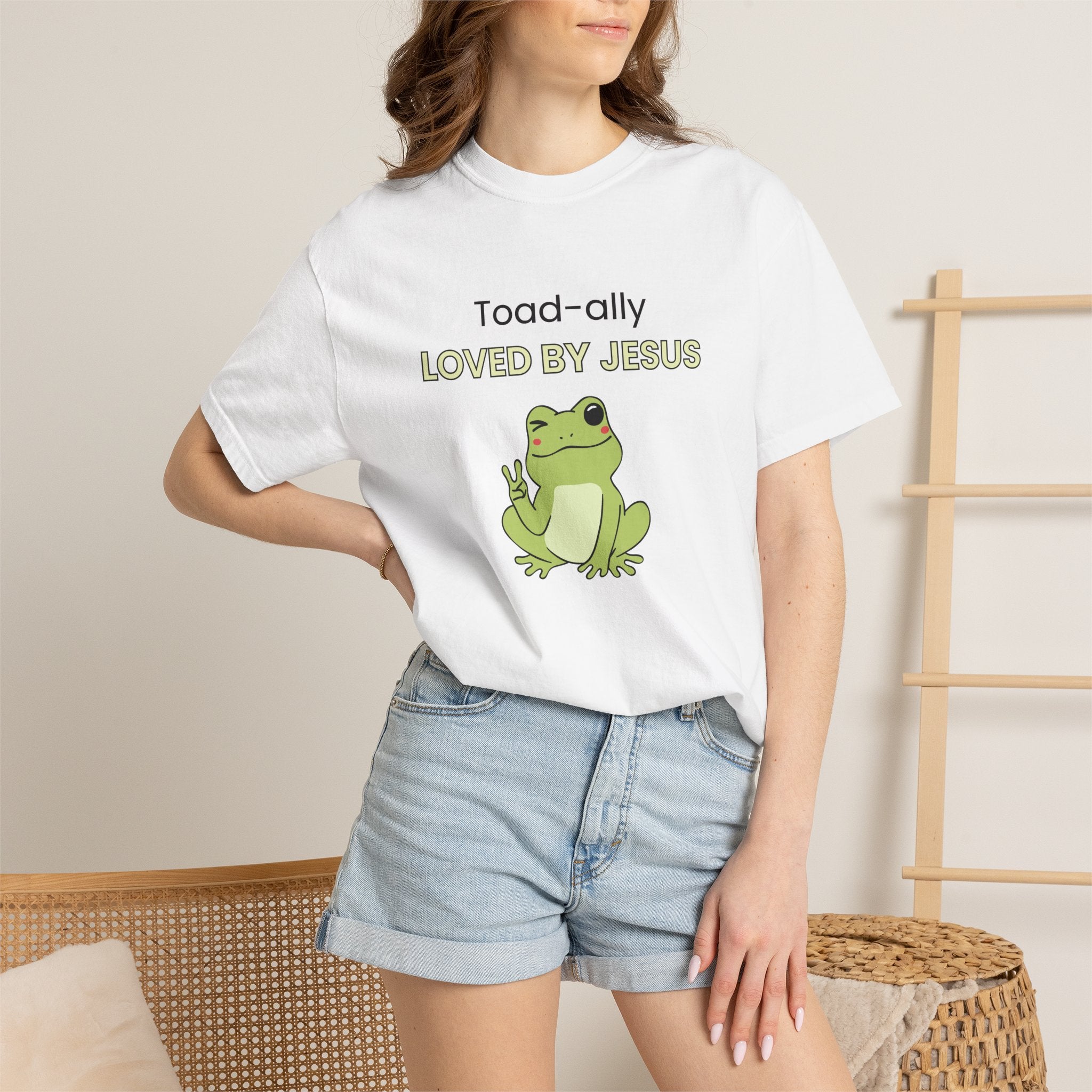 T-shirt - "Toad-ally Loved by Jesus" Cute Frog Christian Tee