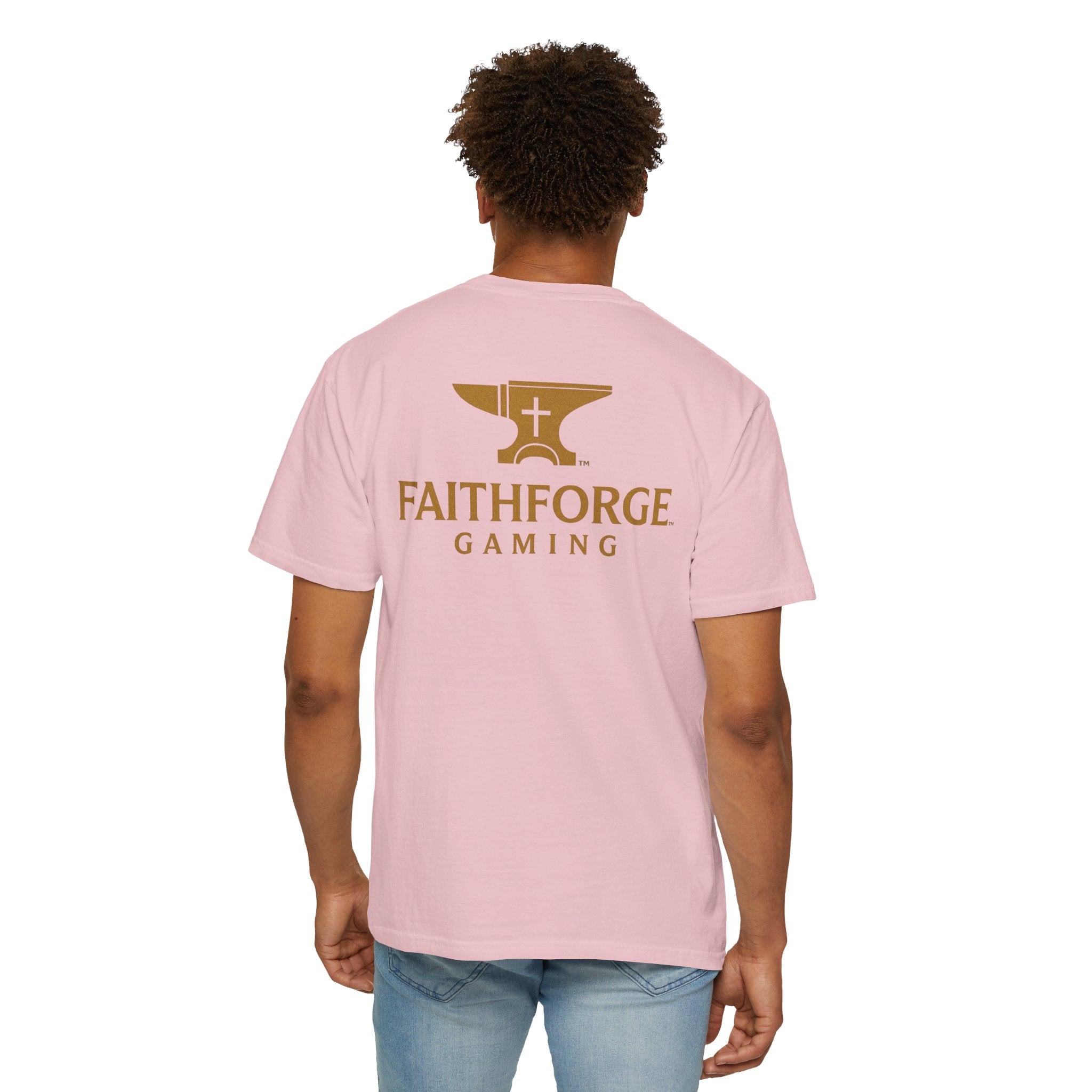 FaithForge Gaming T-Shirt — Logo Tee with Anvil & Cross (Christian Gamer Apparel)