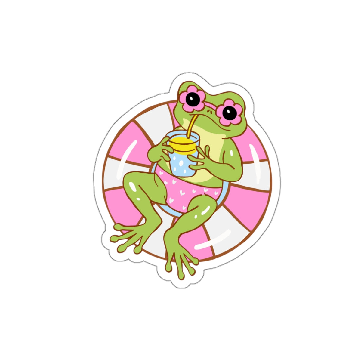 Summer Pool Vibe, Frog on float sticker