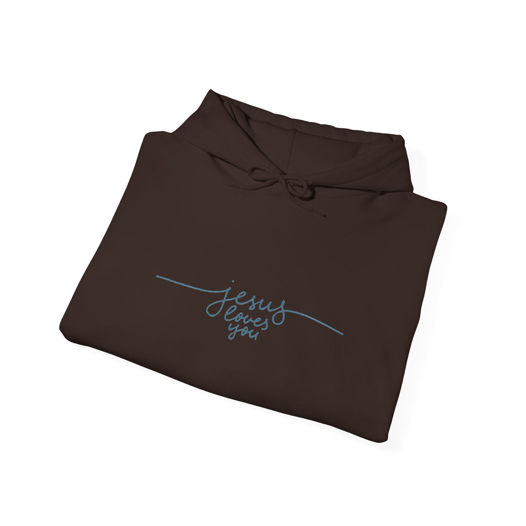 Jesus Loves You Script Hoodie — Minimal Christian Faith Pullover