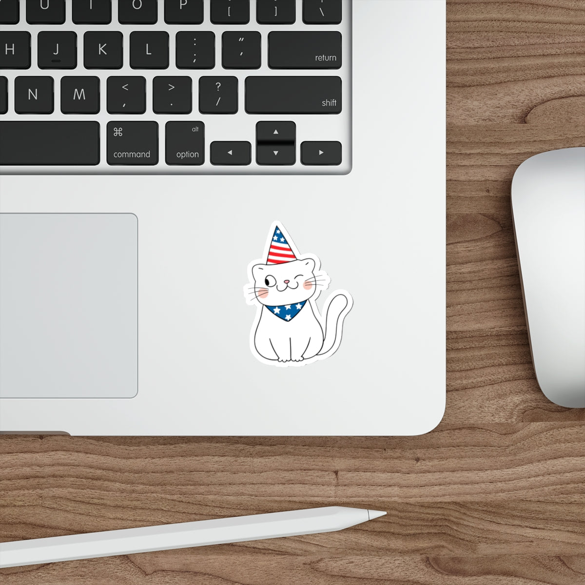 Patriotic Sticker Pack — Winking Cat 4th of July Red White Blue Die-Cut Stickers