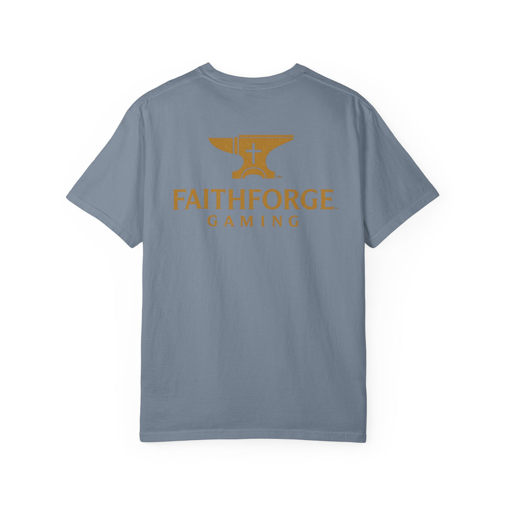 FaithForge Gaming T-Shirt — Logo Tee with Anvil & Cross (Christian Gamer Apparel)