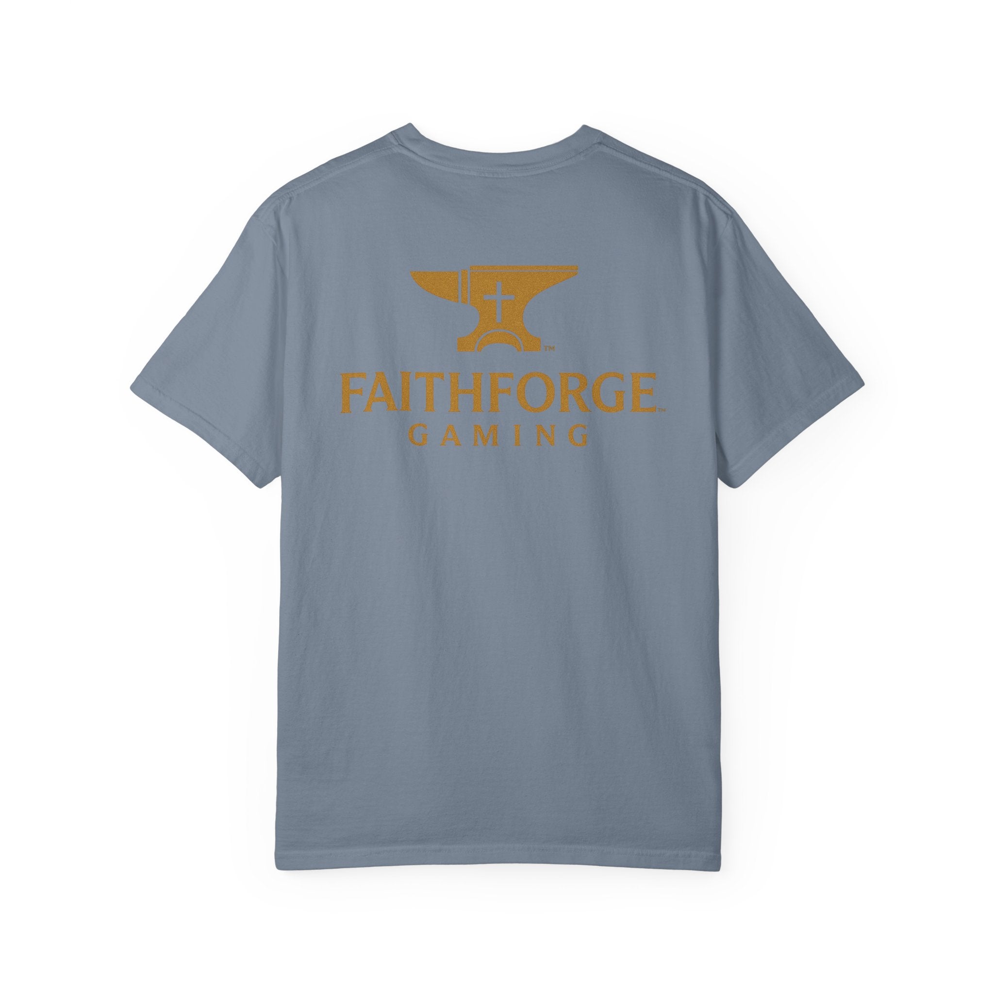 FaithForge Gaming T-Shirt — Logo Tee with Anvil & Cross (Christian Gamer Apparel)
