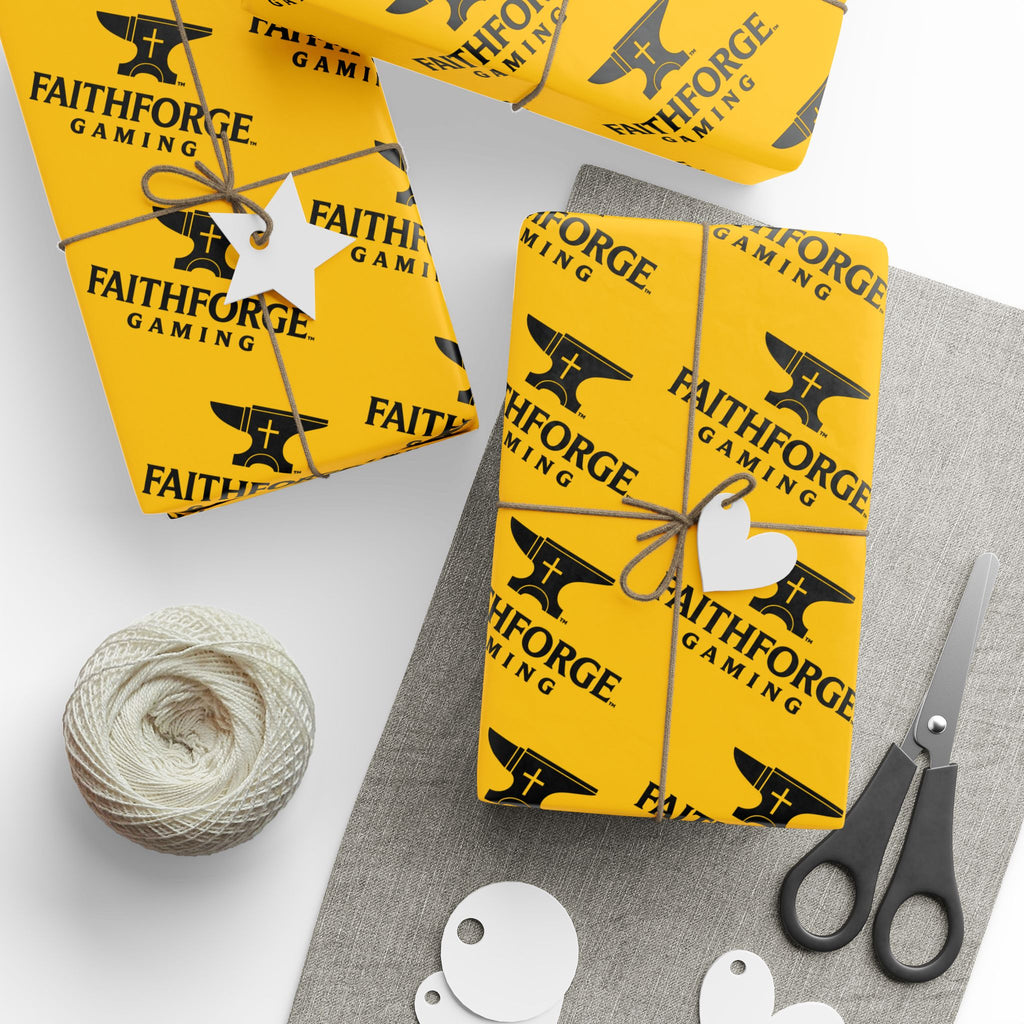 FFG Logo Wrapping Paper – Yellow FaithForge Repeat Pattern