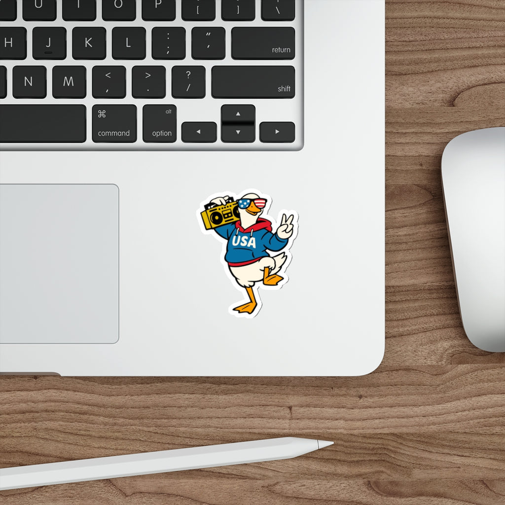 Patriotic Sticker Pack — Boombox Duck 4th of July Red White Blue Die-Cut Stickers