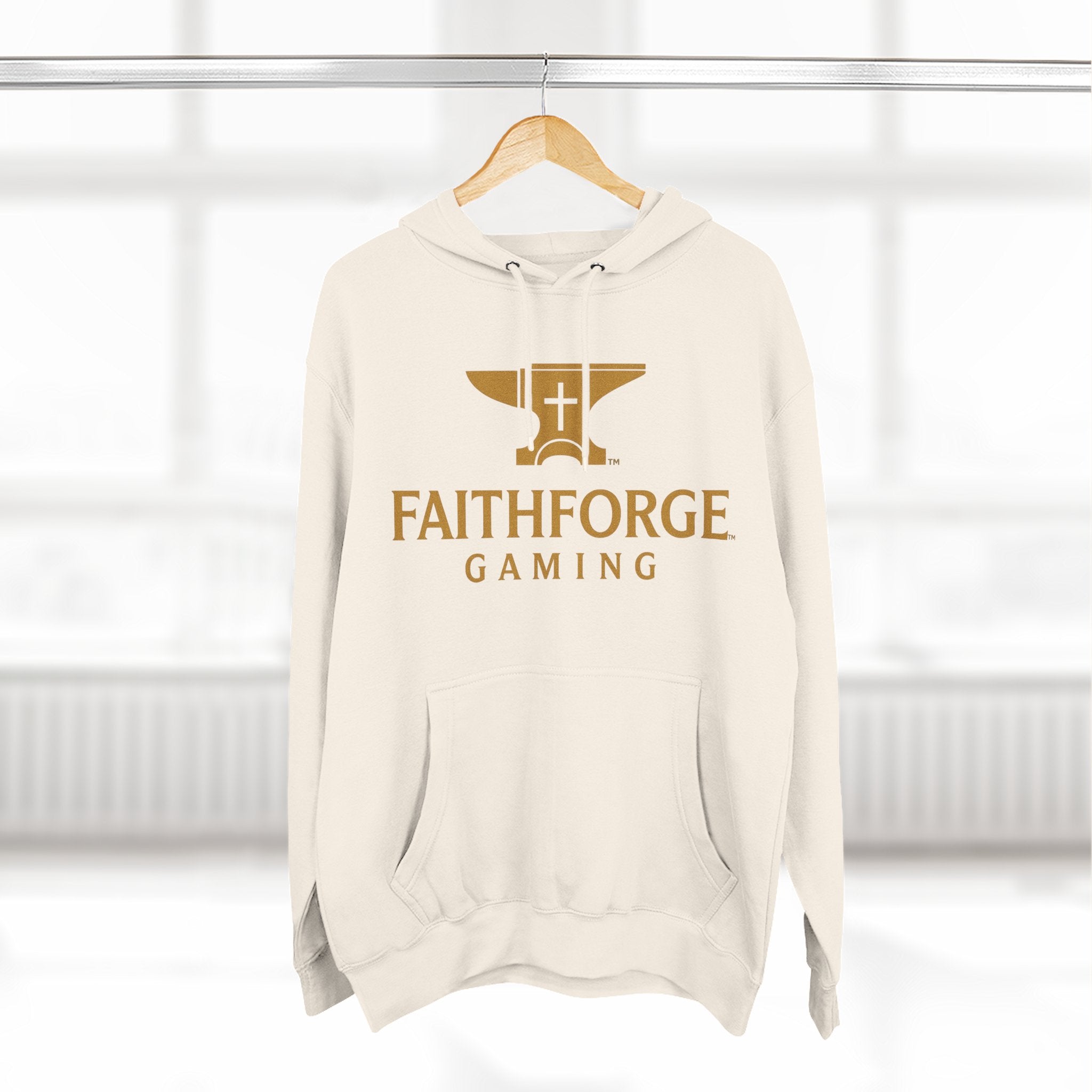 Faithforge Gaming Hoodie — Faith Quote Shield Logo Fleece Hoodie