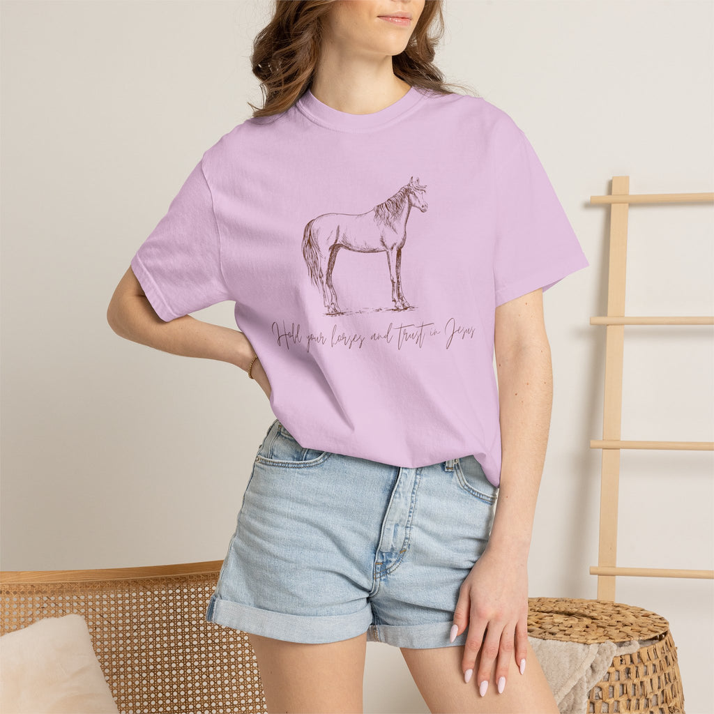 Horse Sketch T‑Shirt — Minimalist Handwritten Quote Tee