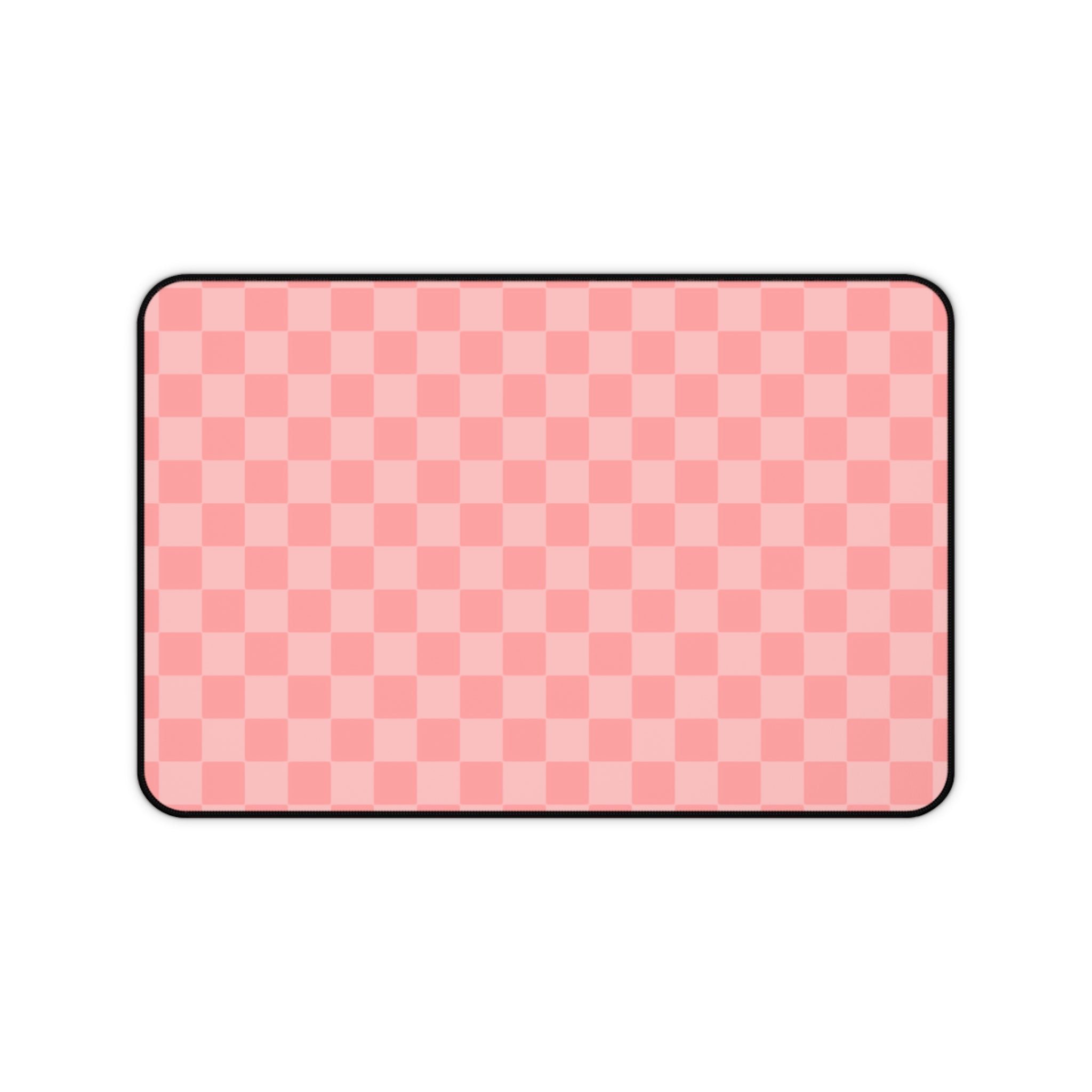 Pink Checker Desk Mat — Cute Pastel Mousepad Desk Pad for Home Office