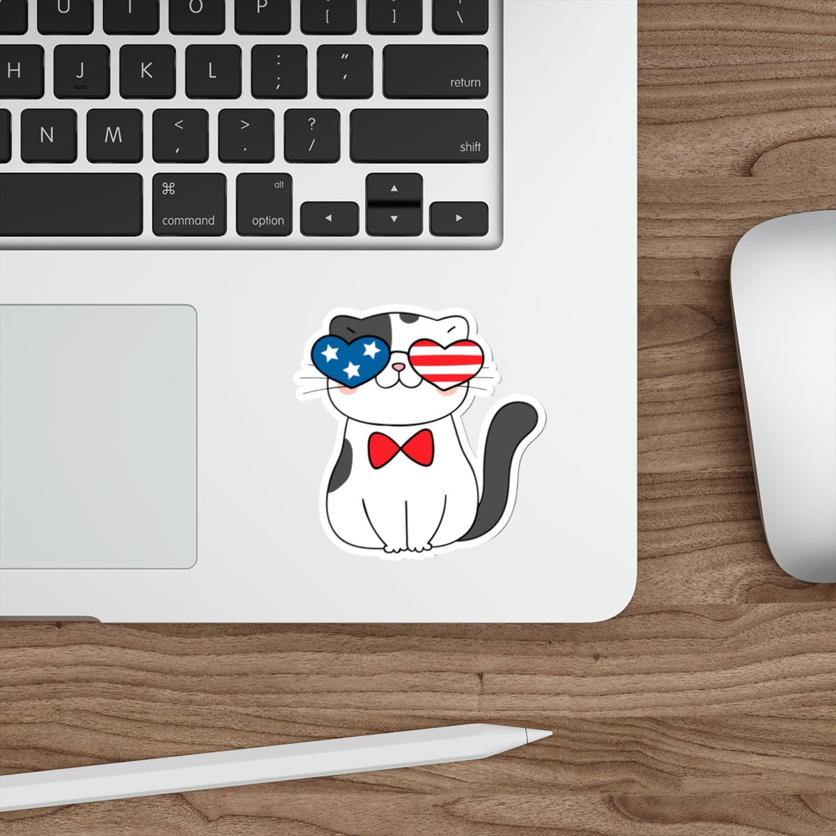 Patriotic Sticker Pack — Bowtie Cat 4th of July Red White Blue Die-Cut Stickers