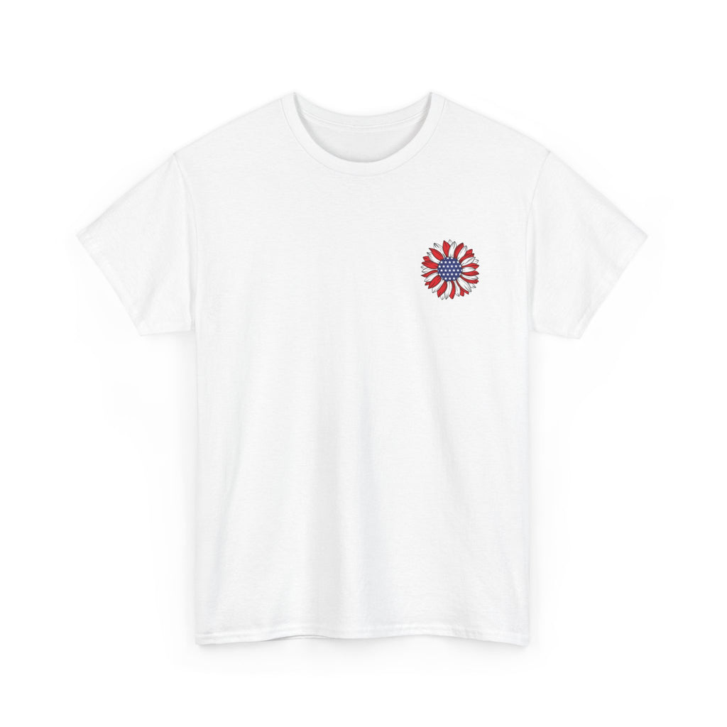USA sunflower Patriotic T‑Shirt — American Flag Graphic Tee for 4th of July