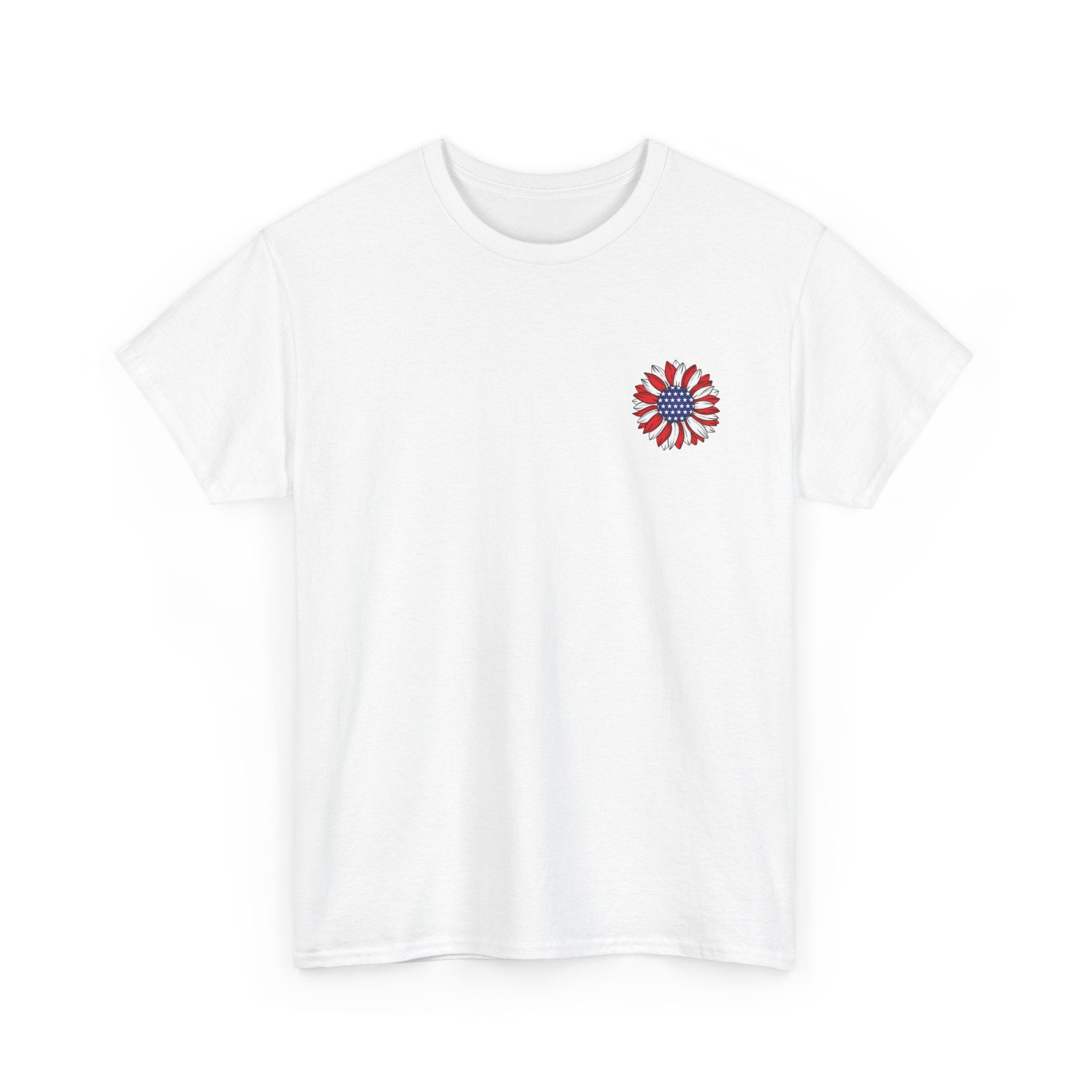 USA sunflower Patriotic T‑Shirt — American Flag Graphic Tee for 4th of July