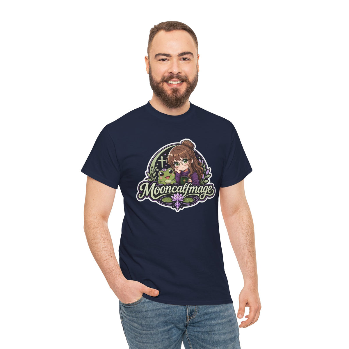 MOONCALFMAGE Logo Tee - Gamer/Streamer T-Shirt Blue GBSG (Gather)