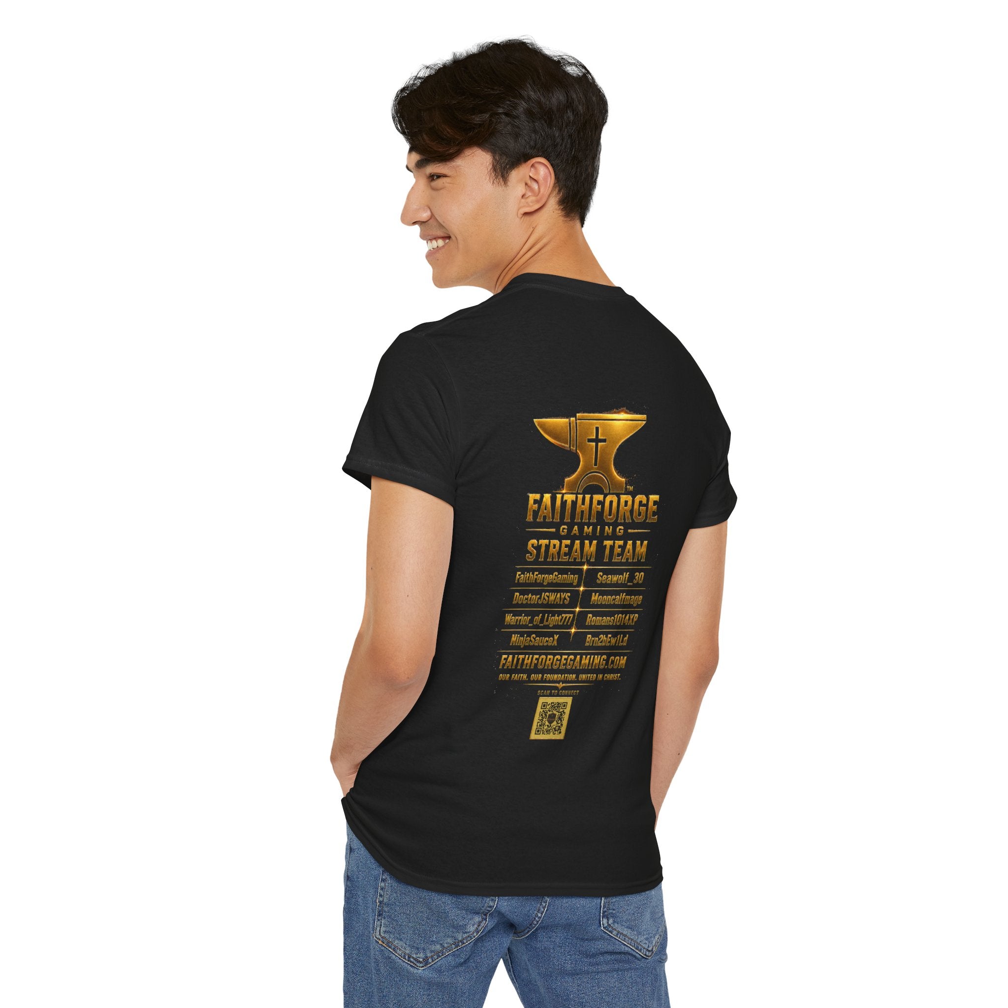 FaithForgeGaming Tee — FaithForge Stream Team Black Graphic T‑Shirt -FaithForgeGaming