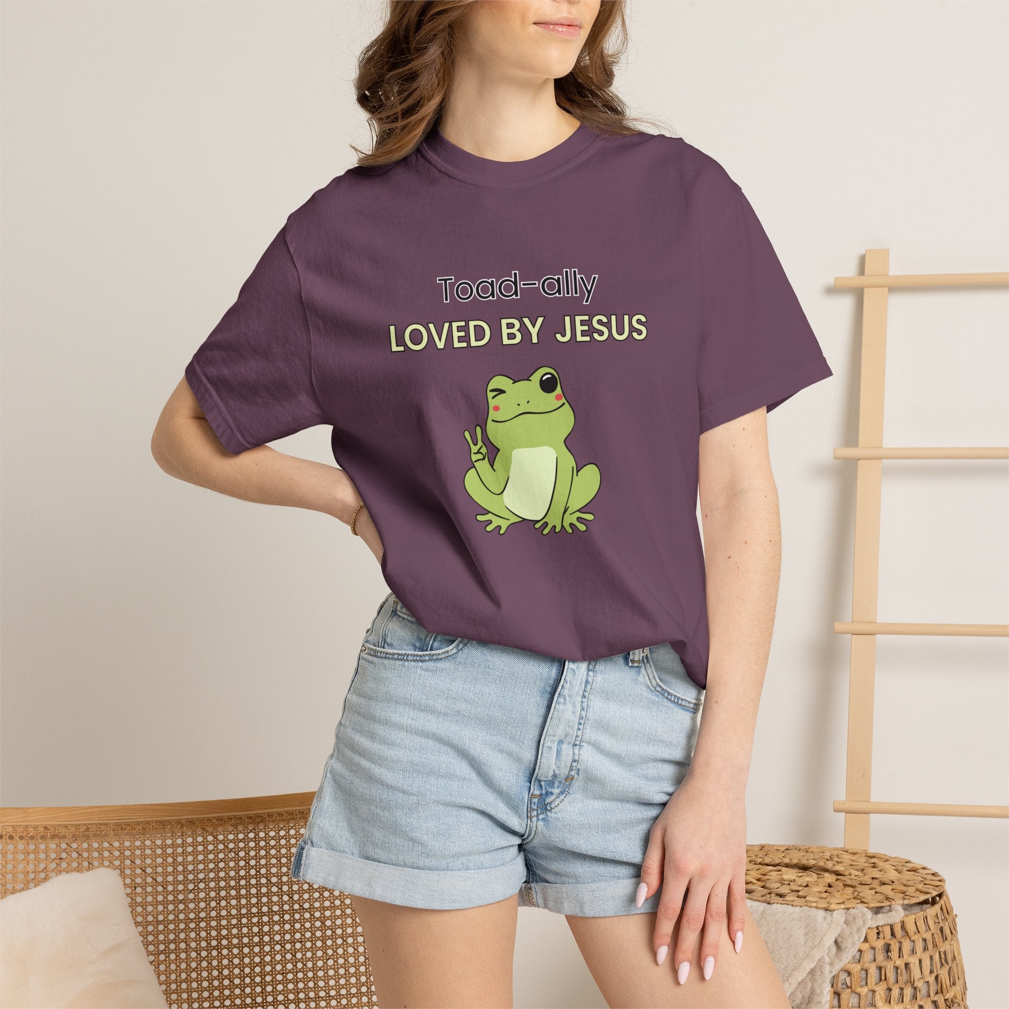 T-shirt - "Toad-ally Loved by Jesus" Cute Frog Christian Tee