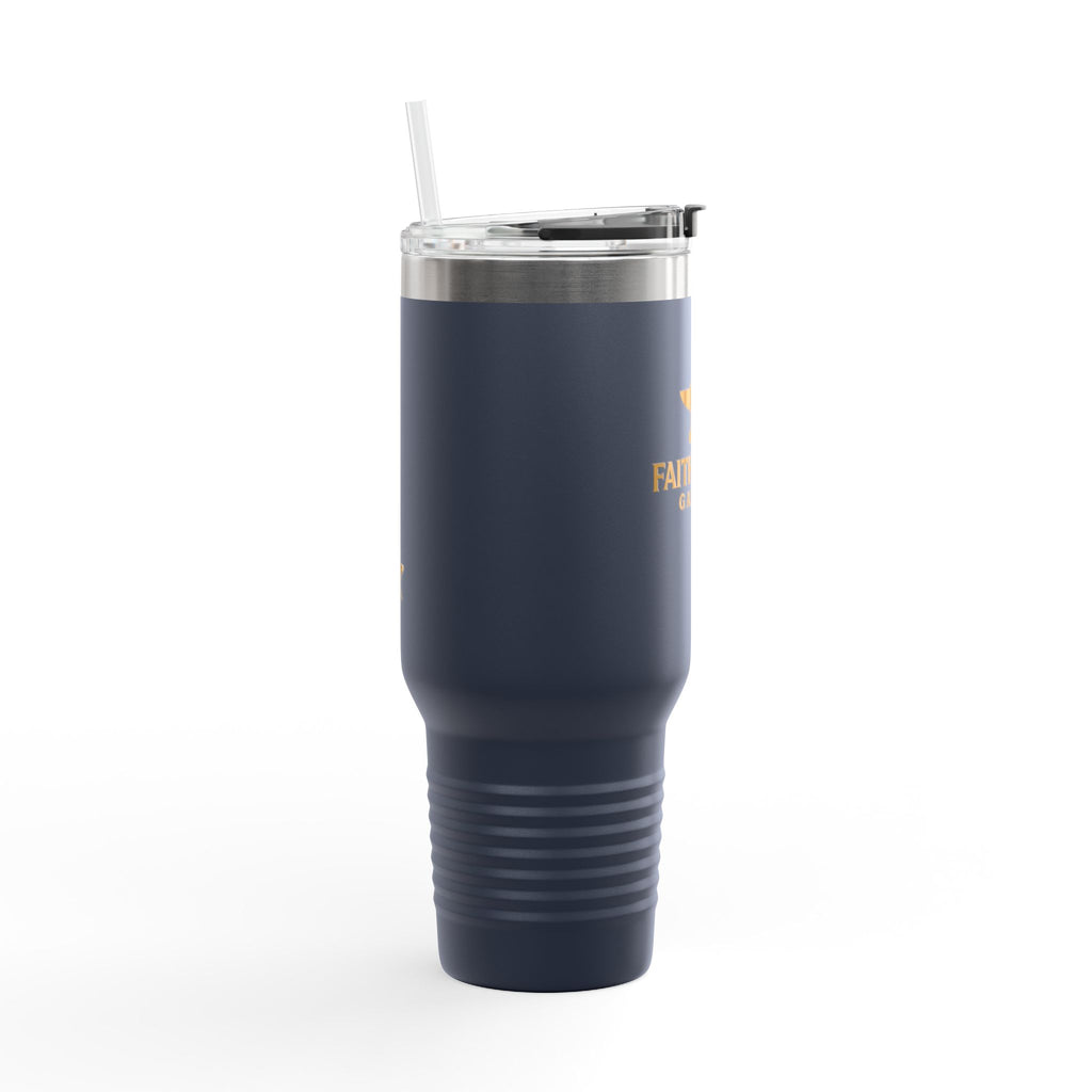 40oz Insulated Travel Mug — FaithForge Gaming Logo