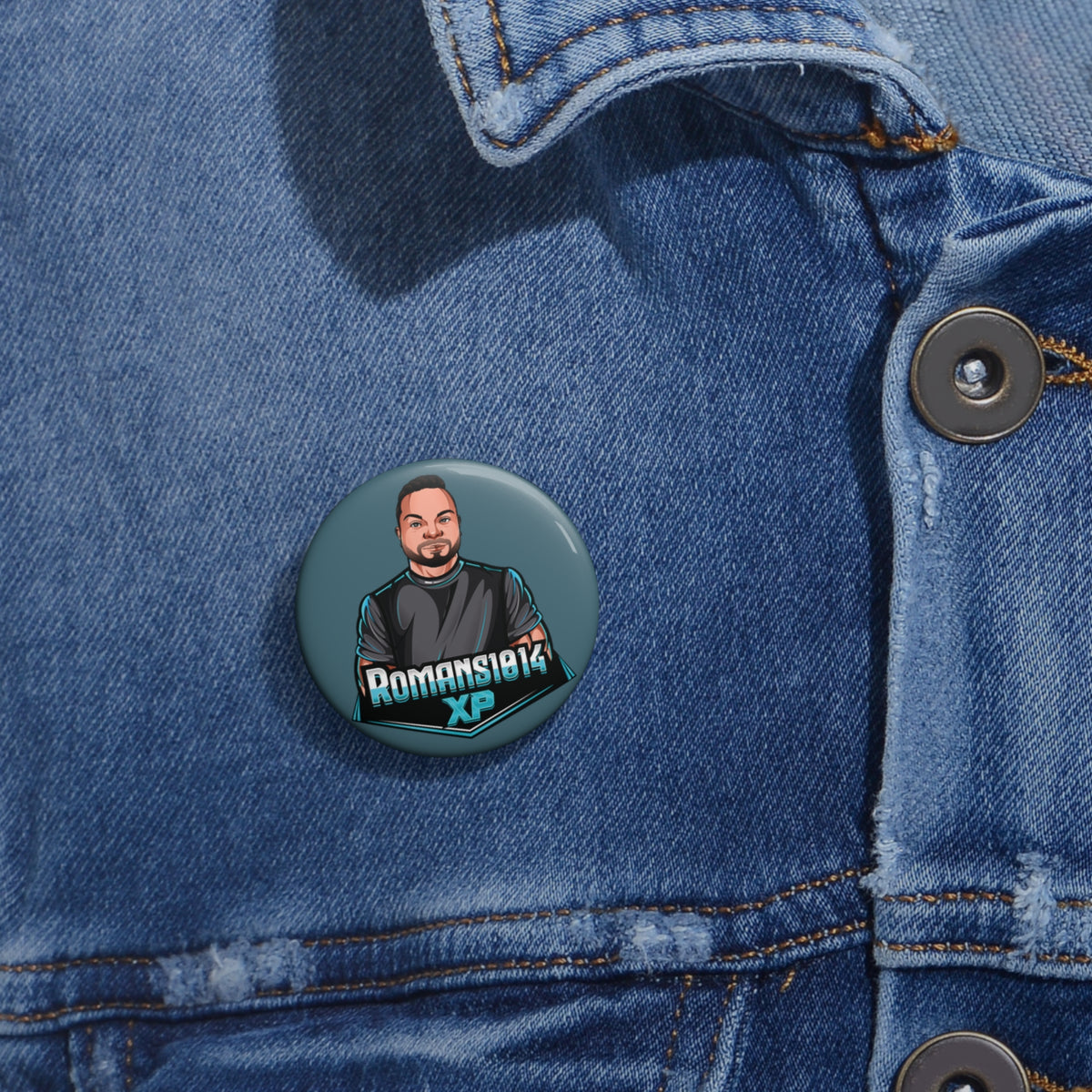 Romans1014XP Mascot Pin Button — Custom Enamel-Style Badge