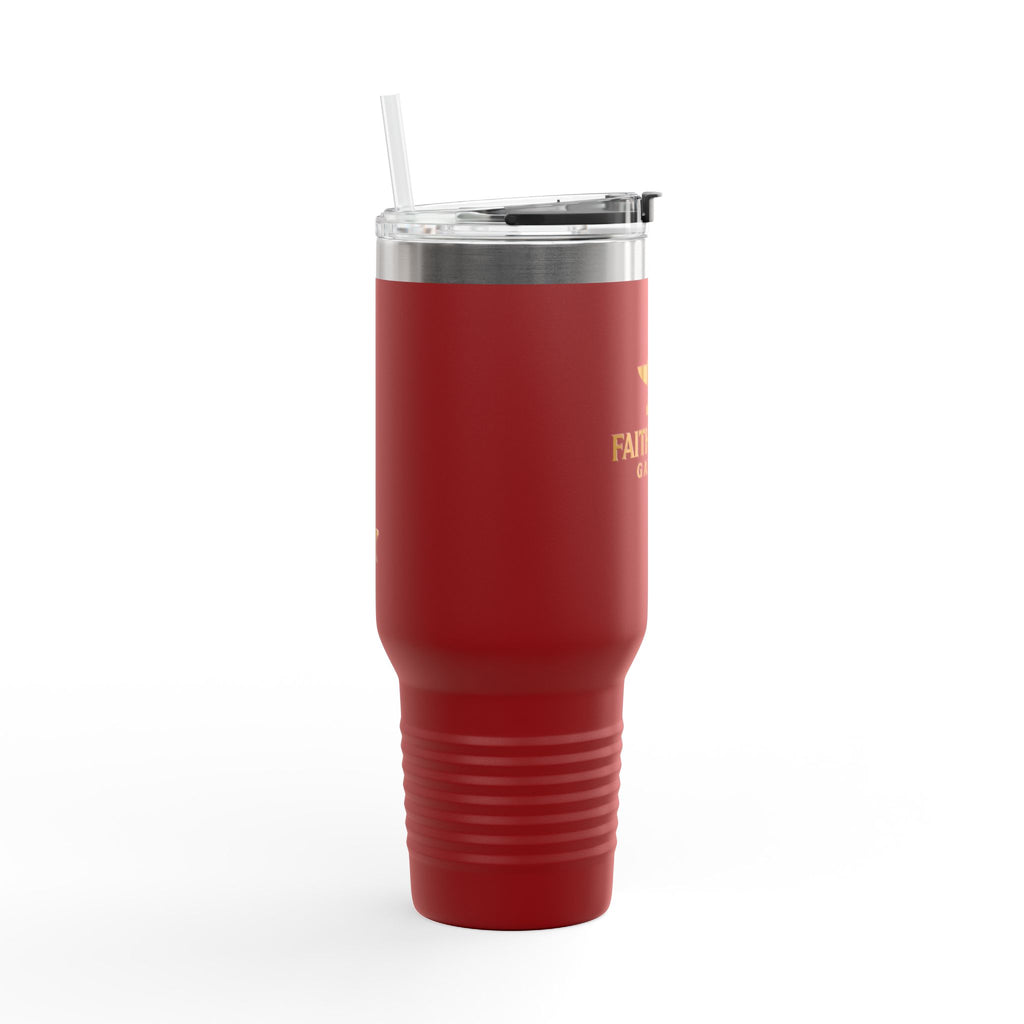 40oz Insulated Travel Mug — FaithForge Gaming Logo