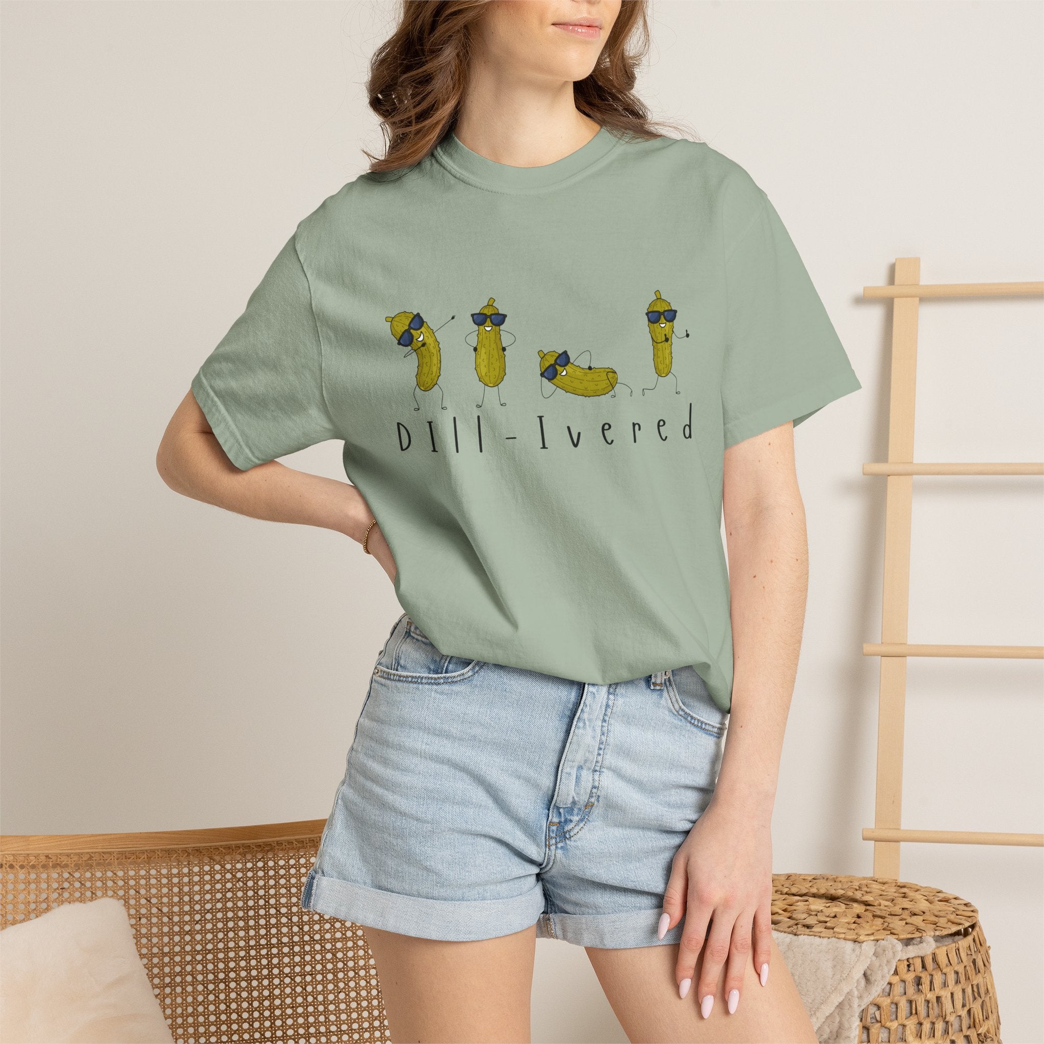 Dill-Livered Pickle Pun T-Shirt — Funny Pickle Lover Tee