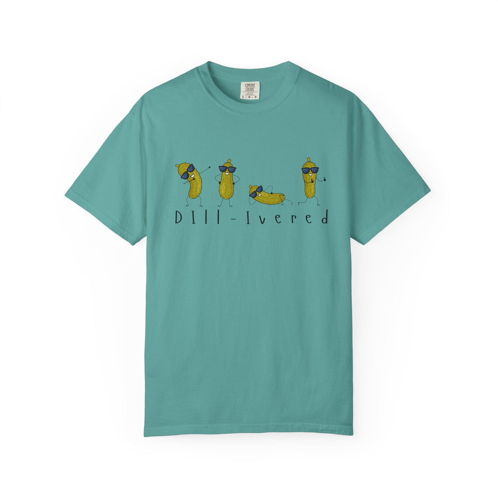 Dill-Livered Pickle Pun T-Shirt — Funny Pickle Lover Tee