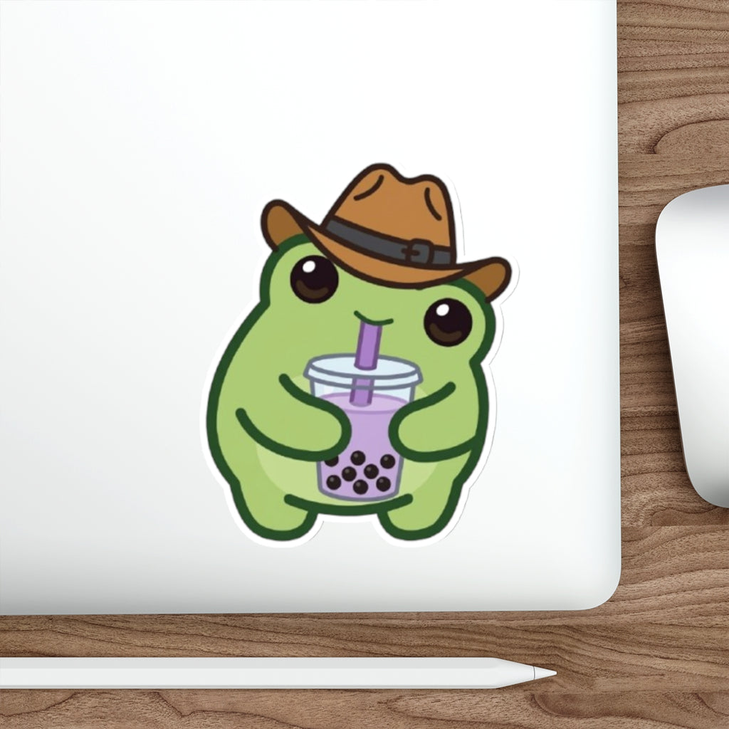 Boba Frog Die-Cut Sticker