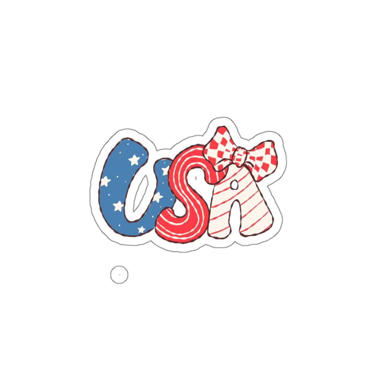 USA Patriotic Die-Cut Sticker — Red White Blue Stars & Stripes