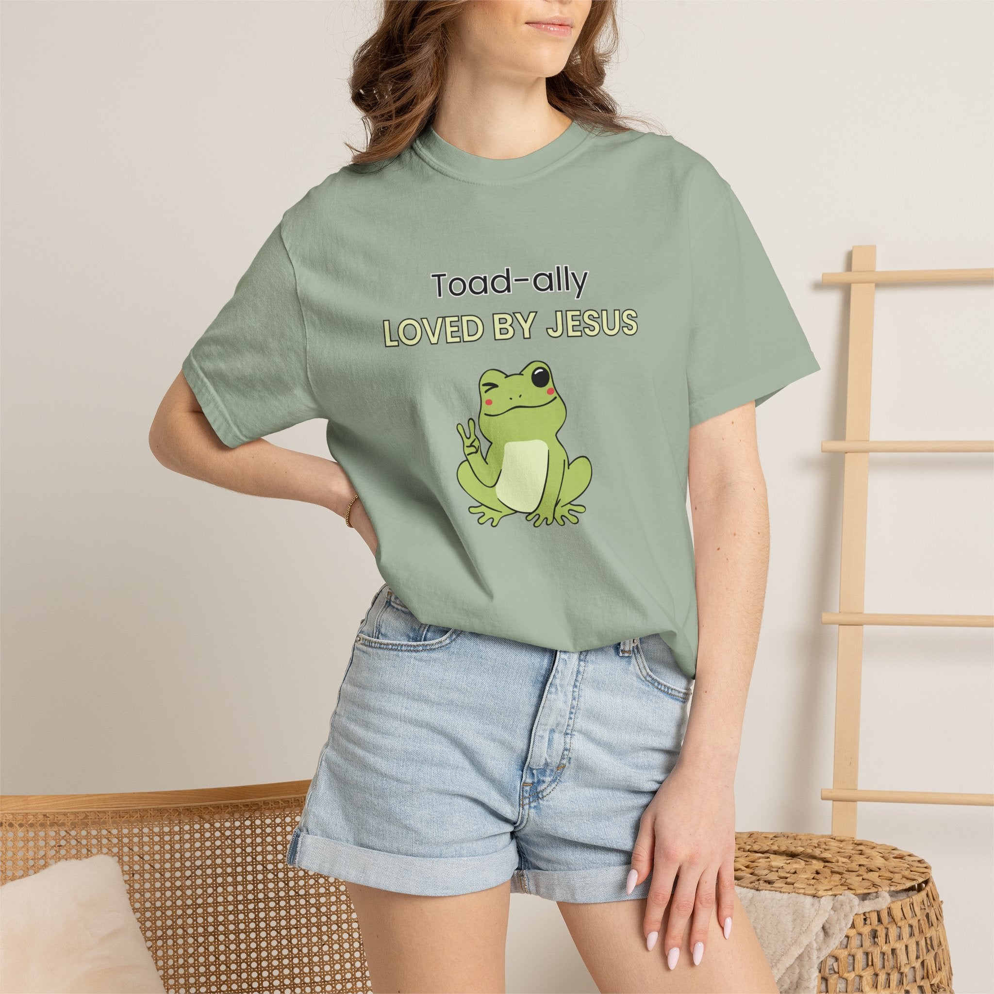 T-shirt - "Toad-ally Loved by Jesus" Cute Frog Christian Tee