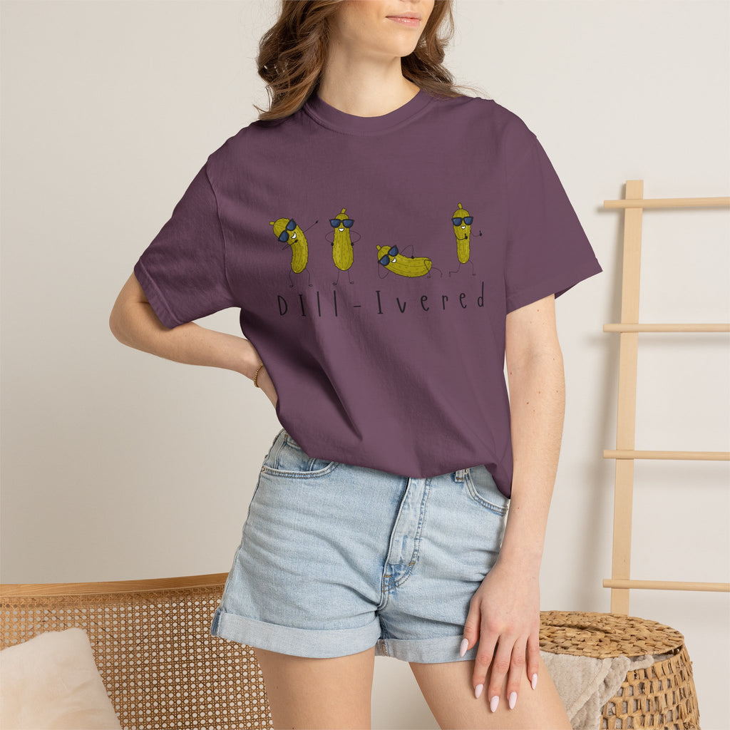 Dill-Livered Pickle Pun T-Shirt — Funny Pickle Lover Tee