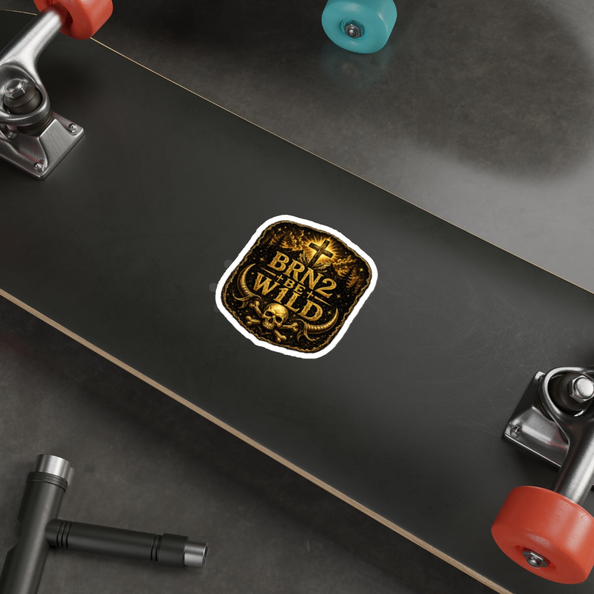 BRN2BEW1LD Gold Die-Cut Sticker