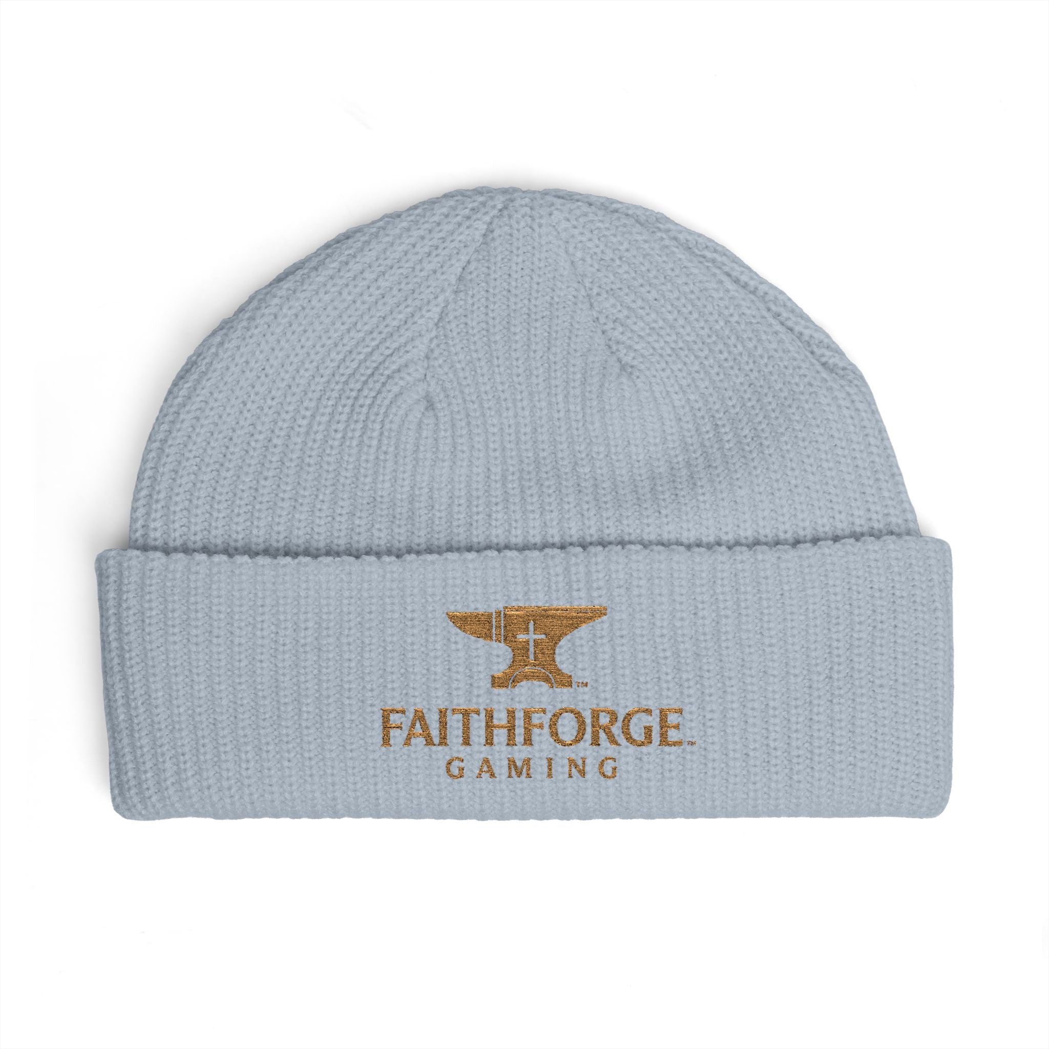Faithforge Gaming Cuff Beanie — Embroidered Anvil Logo Knit Hat