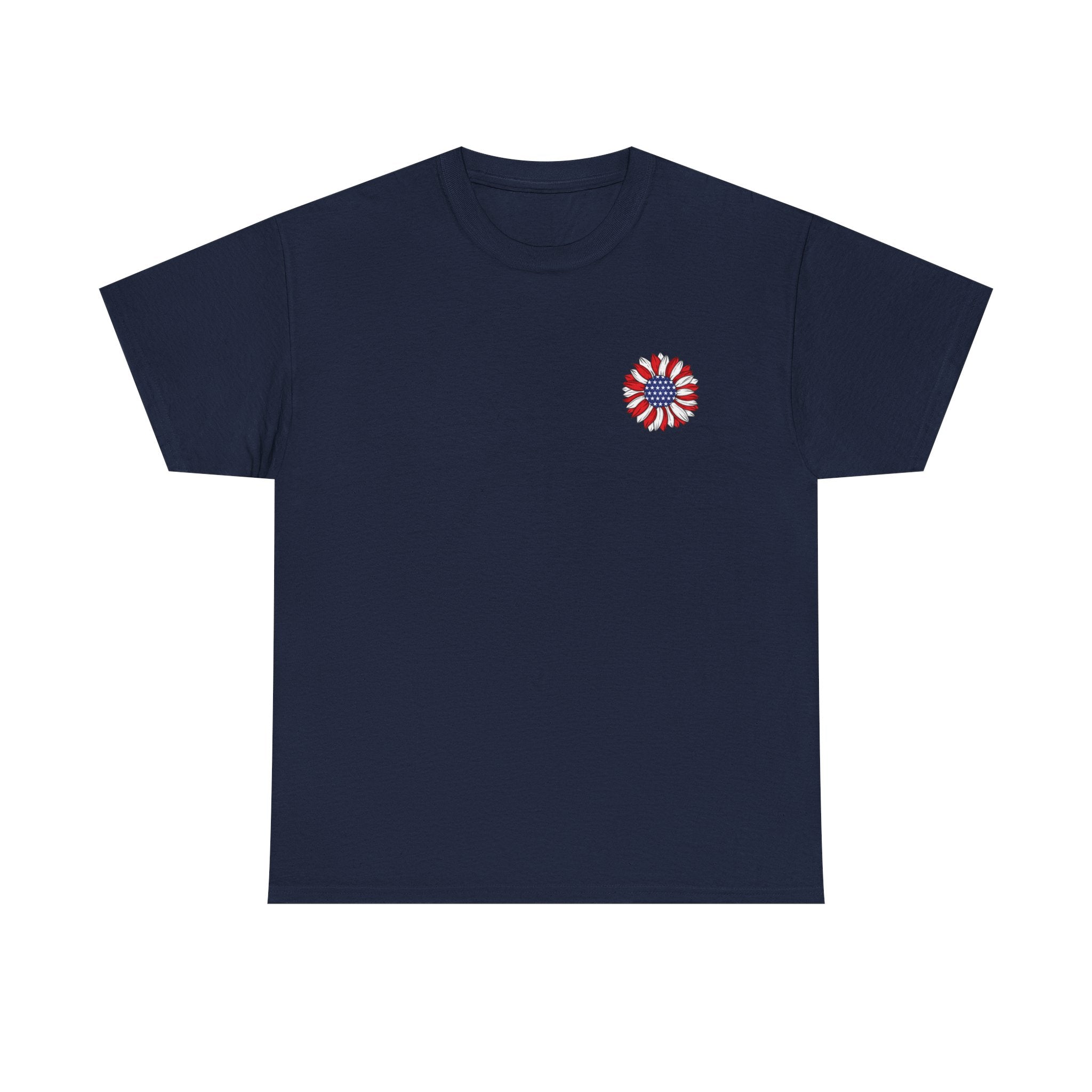 USA sunflower Patriotic T‑Shirt — American Flag Graphic Tee for 4th of July