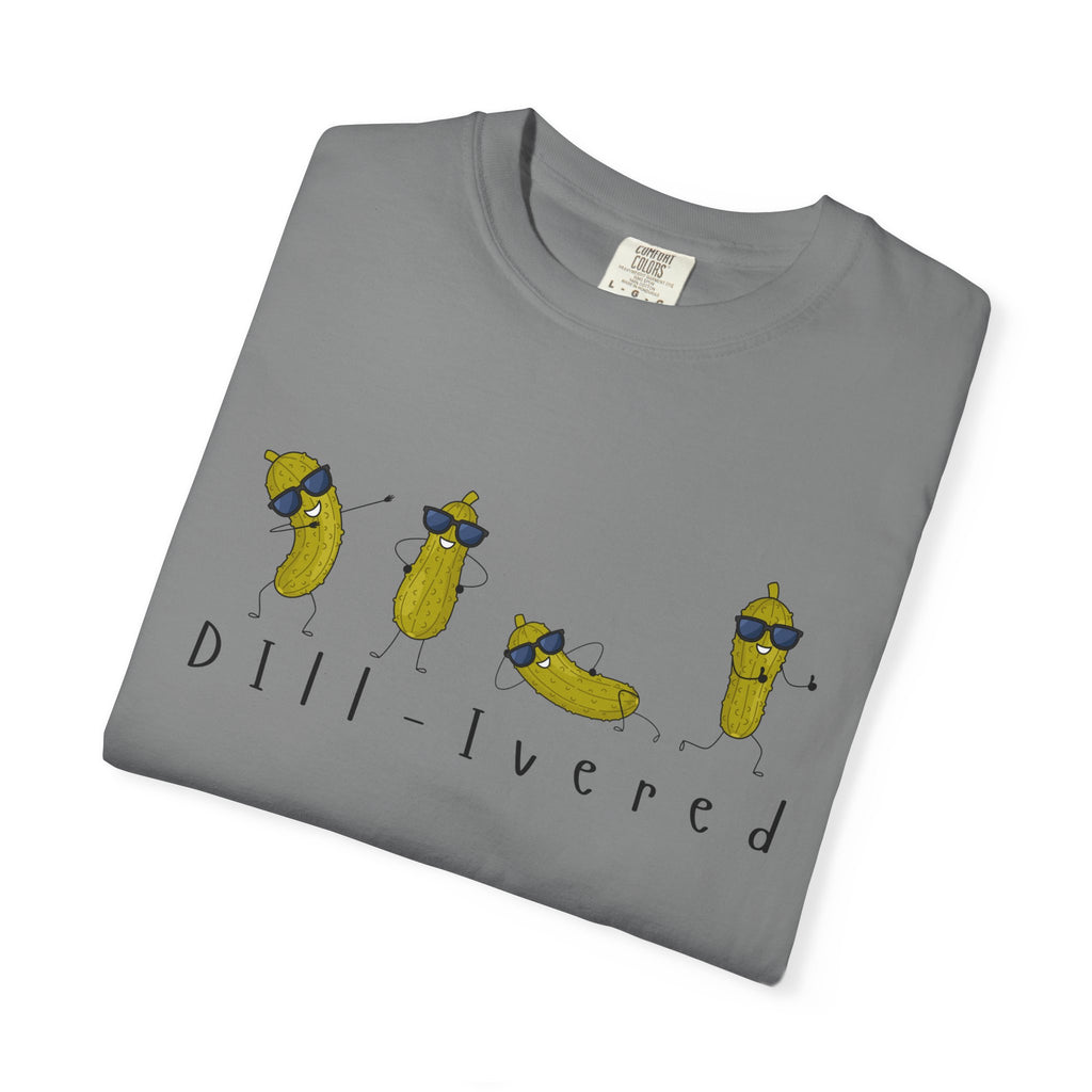 Dill-Livered Pickle Pun T-Shirt — Funny Pickle Lover Tee