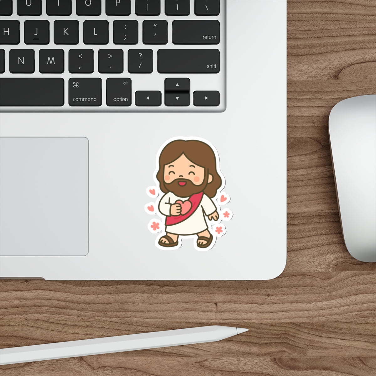 Cute Jesus Die-Cut Sticker — Christian Faith Sticker for Laptops, Bibles & Gifts