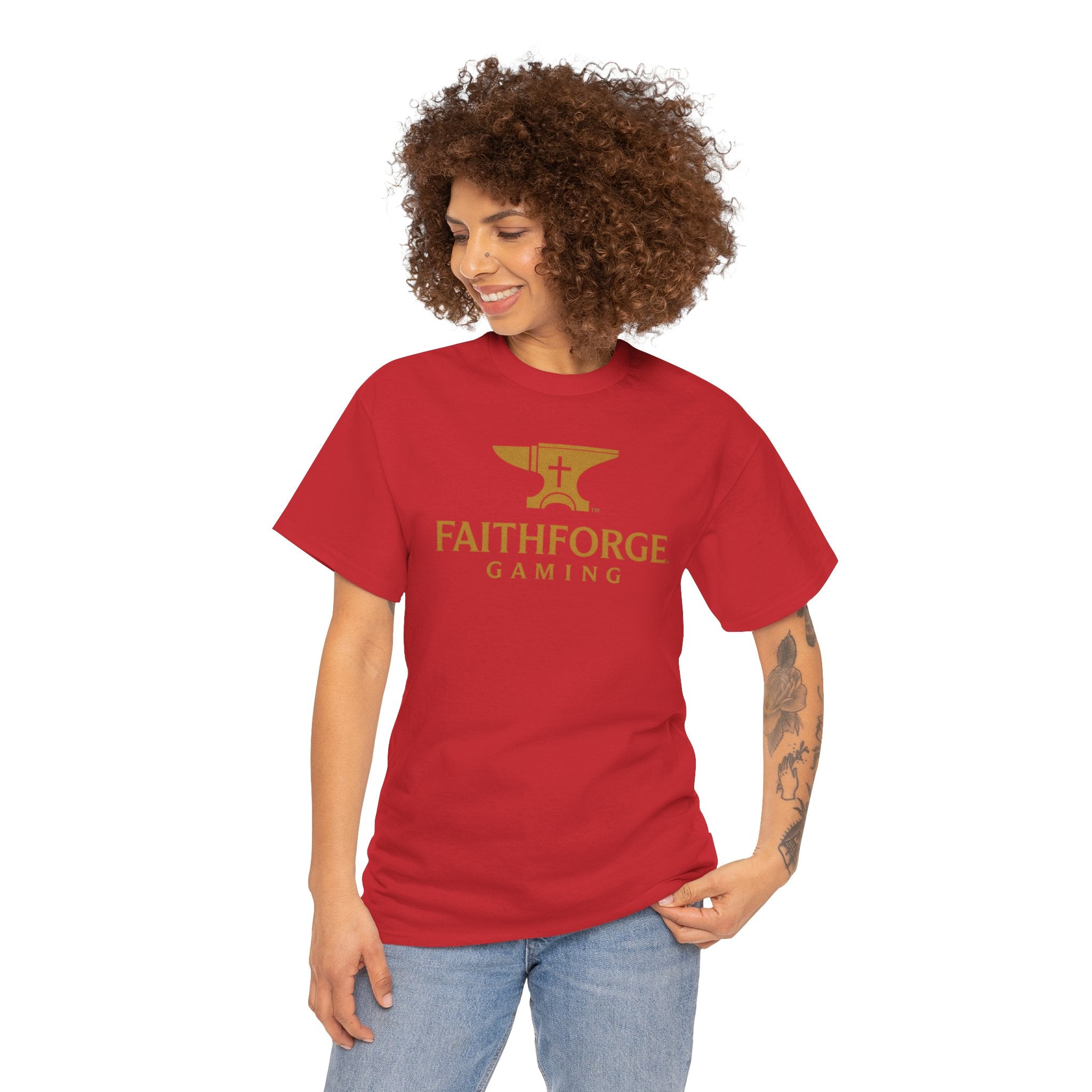 (Canada) FaithForge Gaming T-Shirt — Anvil & Cross Logo Tee for Christian Gamers