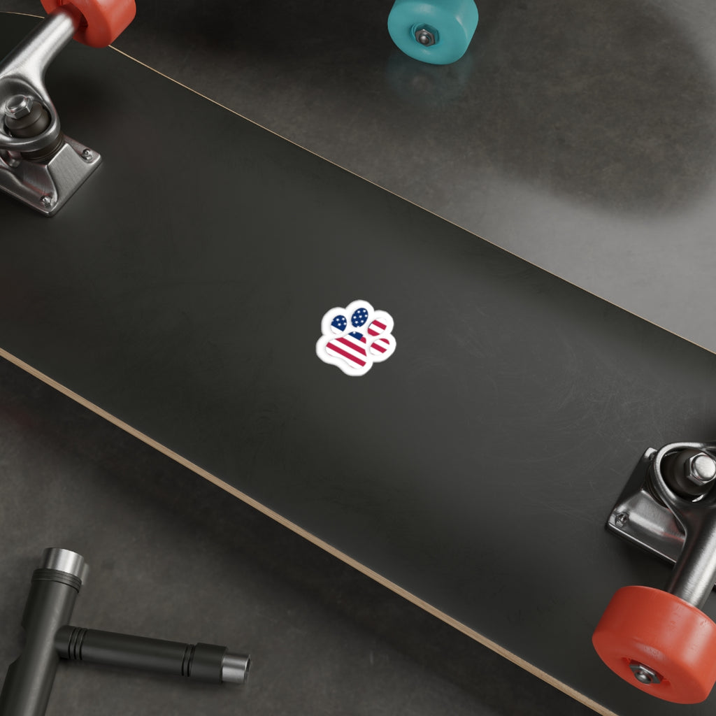 Patriotic Sticker Pack — USA Paw Print 4th of July Red White Blue Die-Cut Stickers