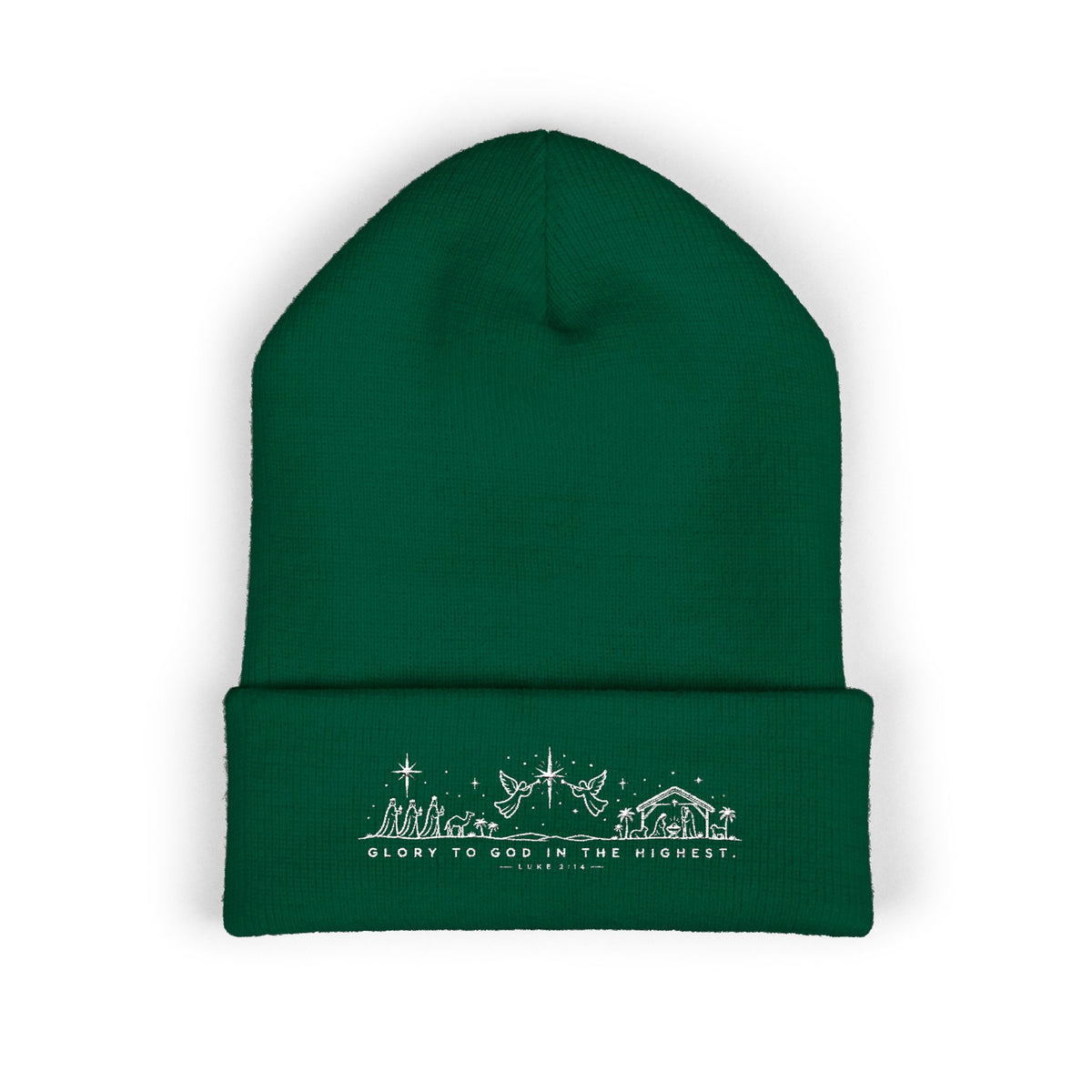 Embroidered Glory to God in the Highest Cuffed Beanie