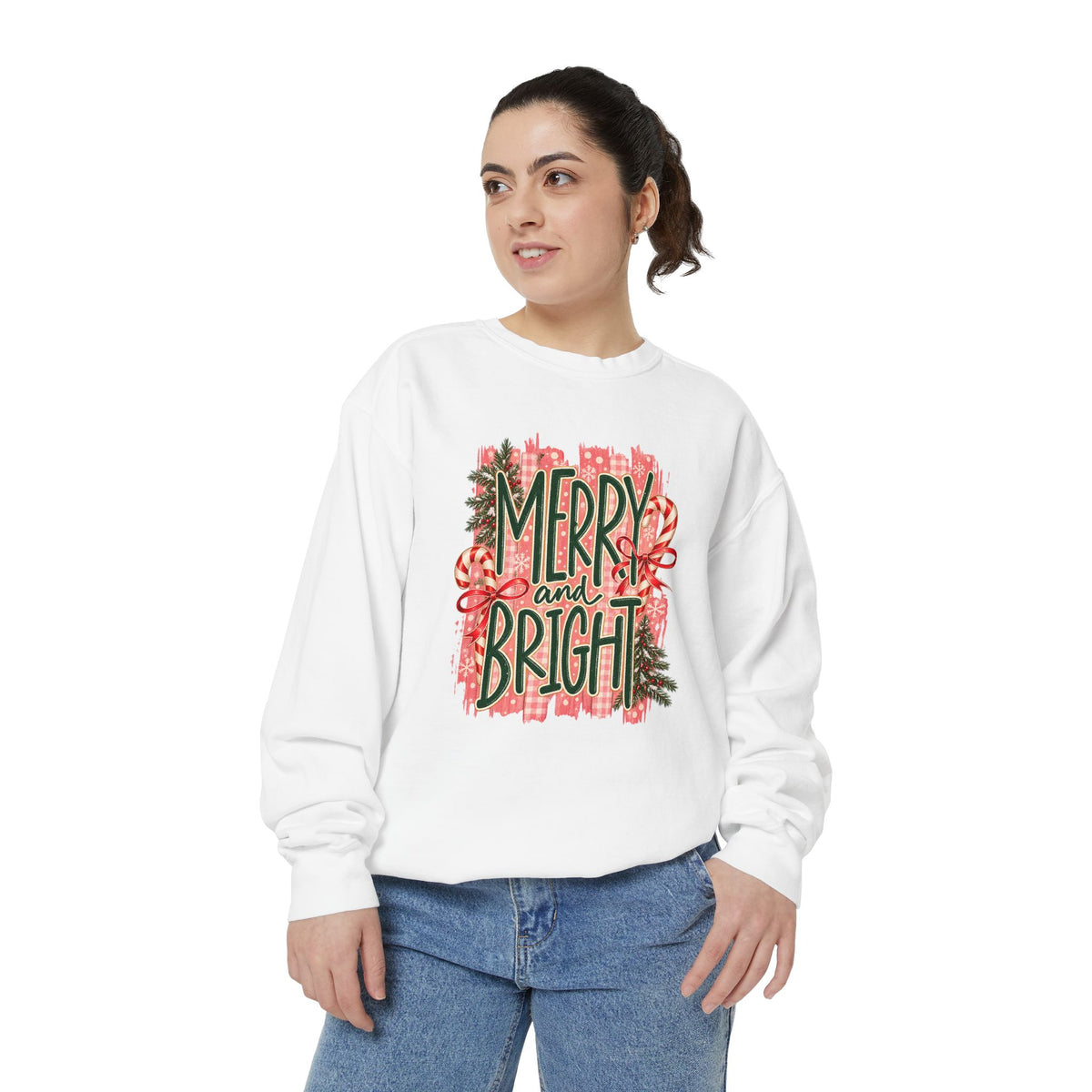 Merry and Bright Sweatshirt — Festive Christmas Holiday Crewneck