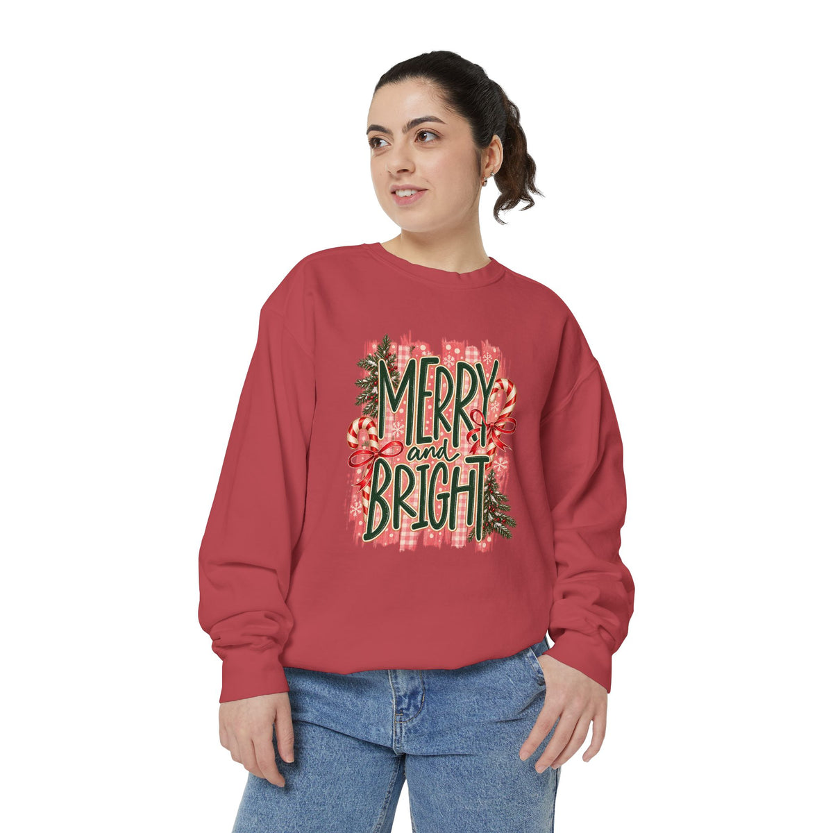 Merry and Bright Sweatshirt — Festive Christmas Holiday Crewneck