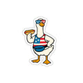 Patriotic Goose Sticker — American Flag Tank, Fanny Pack & Hot Dog Die-Cut Sticker