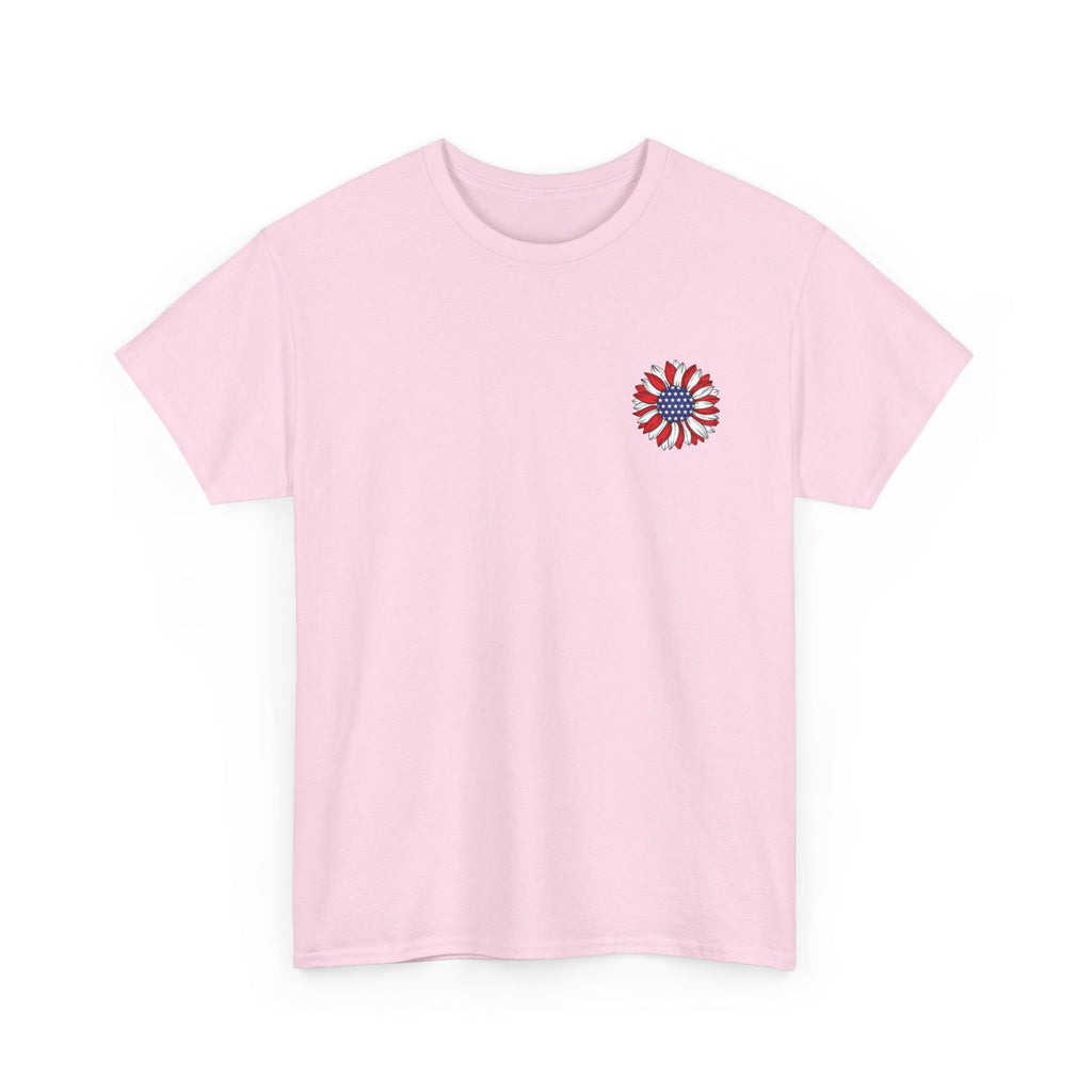 USA sunflower Patriotic T‑Shirt — American Flag Graphic Tee for 4th of July