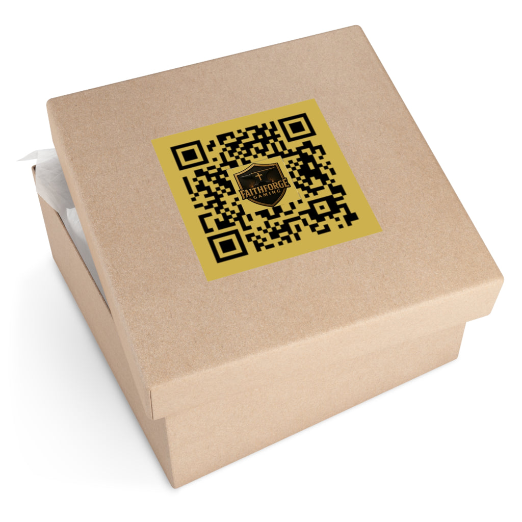 FaithForgeGaming.com QR Code Square Vinyl Sticker