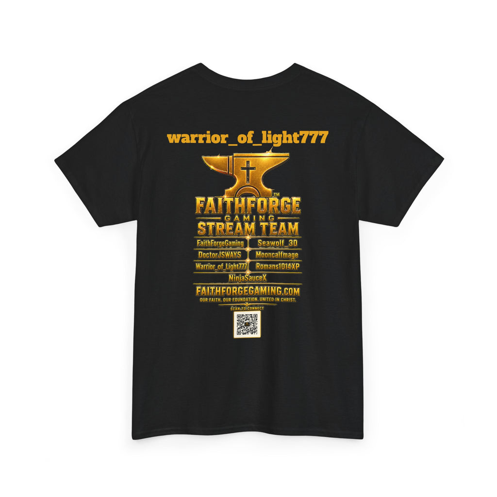 FaithForgeGaming Tee — FaithForge Stream Team Black Graphic T‑Shirt -warrior_of_light777