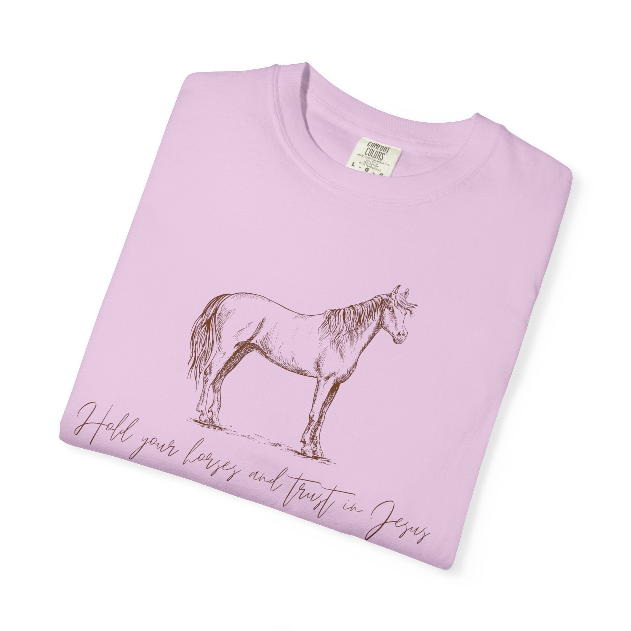 Horse Sketch T‑Shirt — Minimalist Handwritten Quote Tee