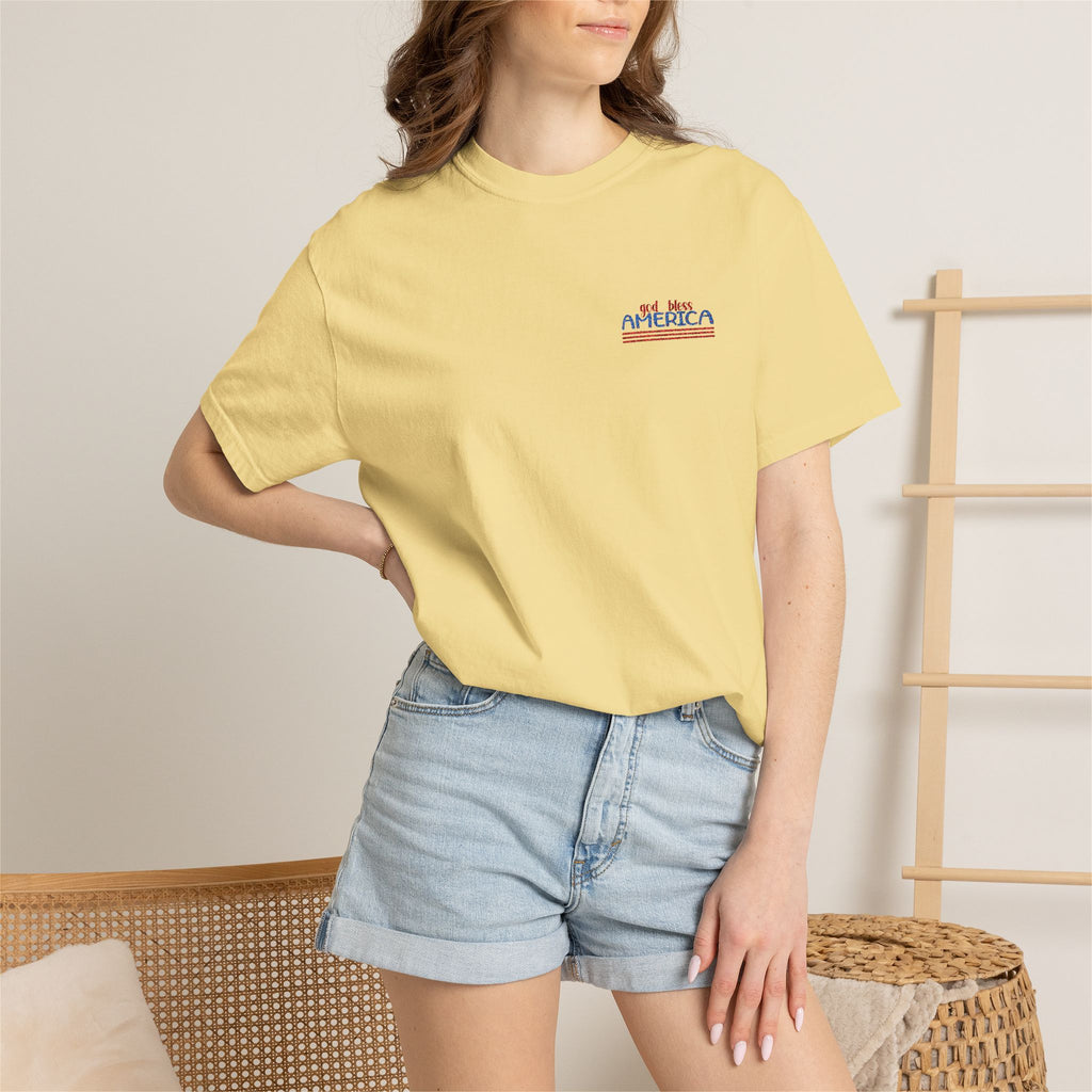 Patriotic Wave T-Shirt — American Flag Surf Graphic